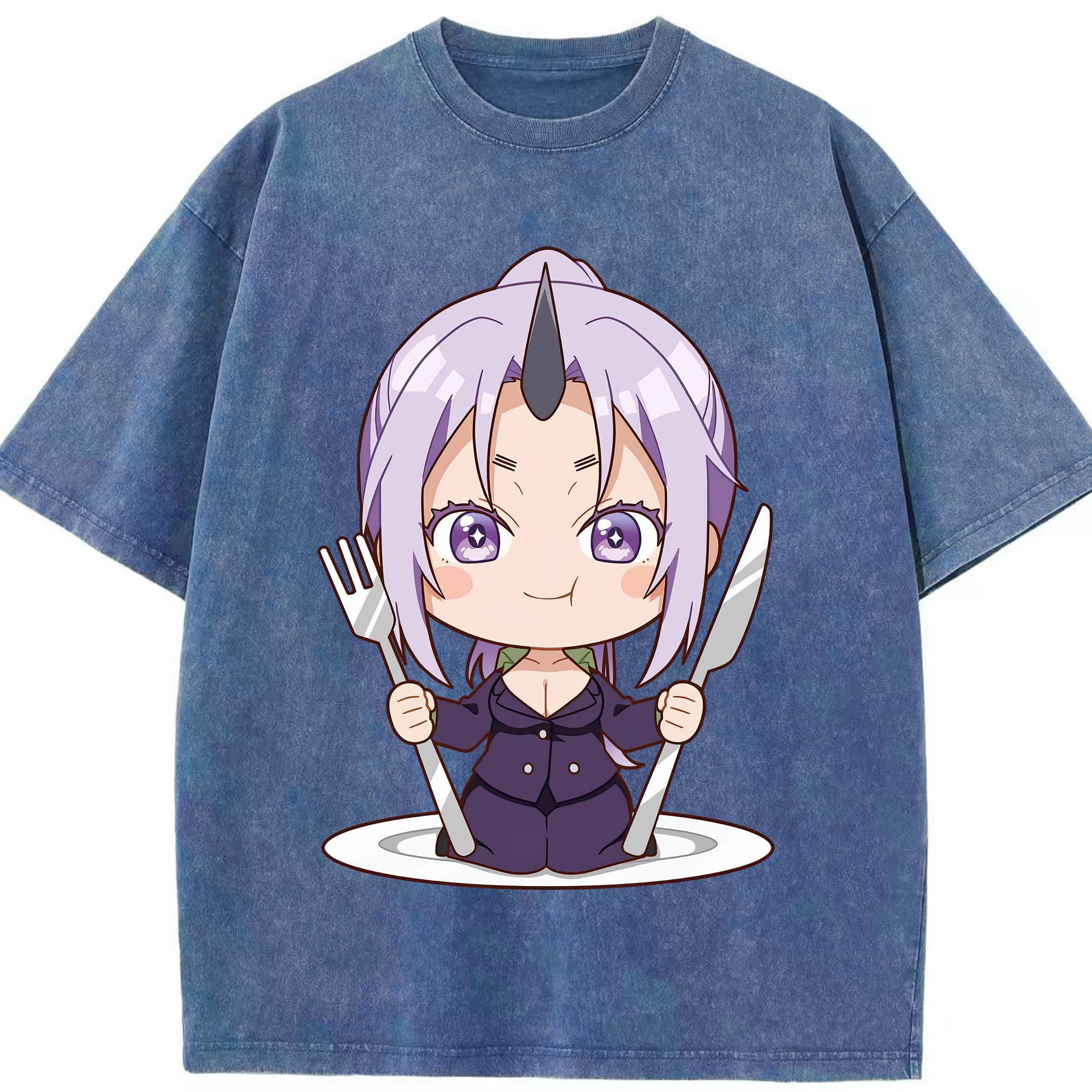（画像用） 転スラ Regarding Reincarnated to Slime 綿100% ヴィンテージ風 半袖Tシャツ（フロントプリント）