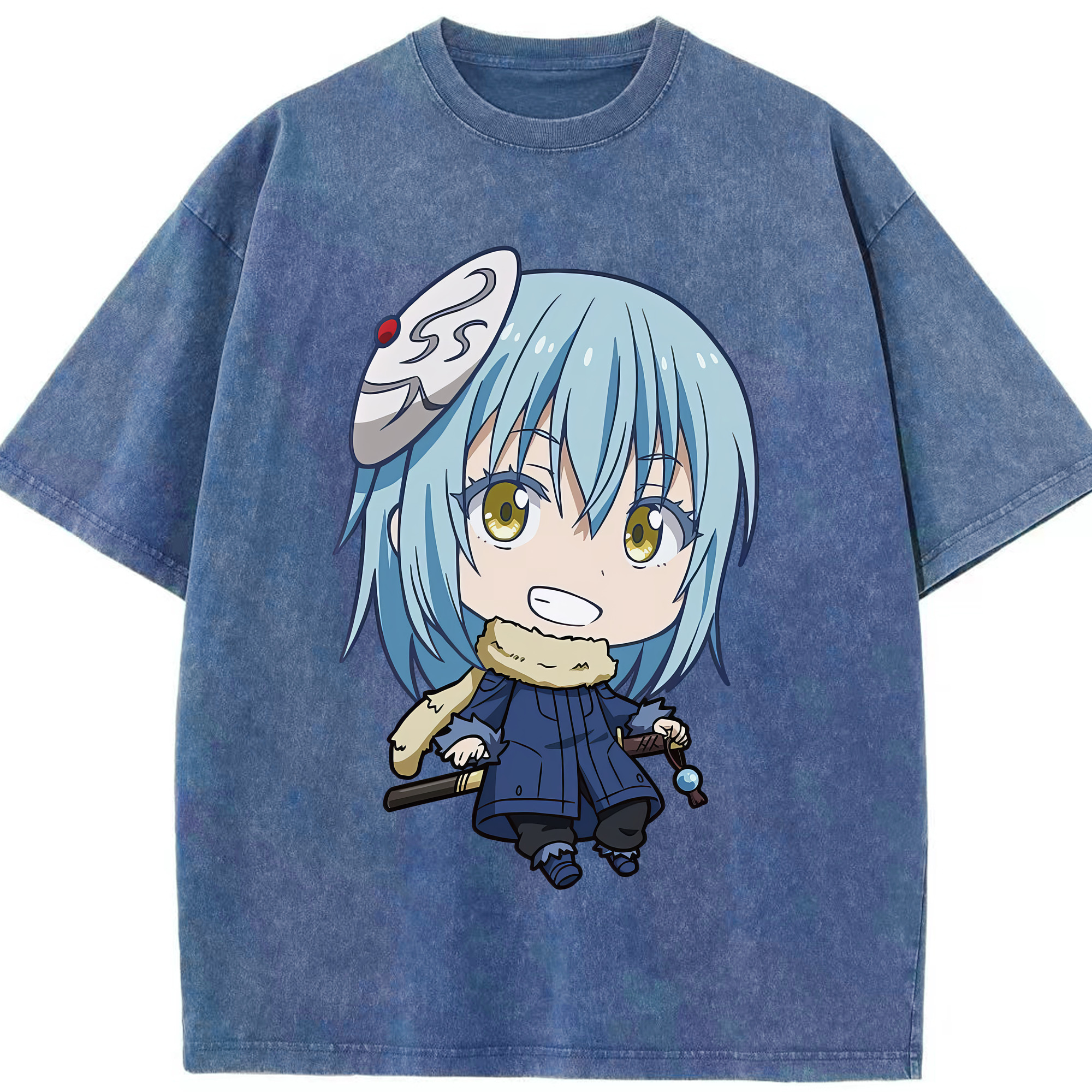 （画像用） 転スラ Regarding Reincarnated to Slime 綿100% ヴィンテージ風 半袖Tシャツ（フロントプリント）