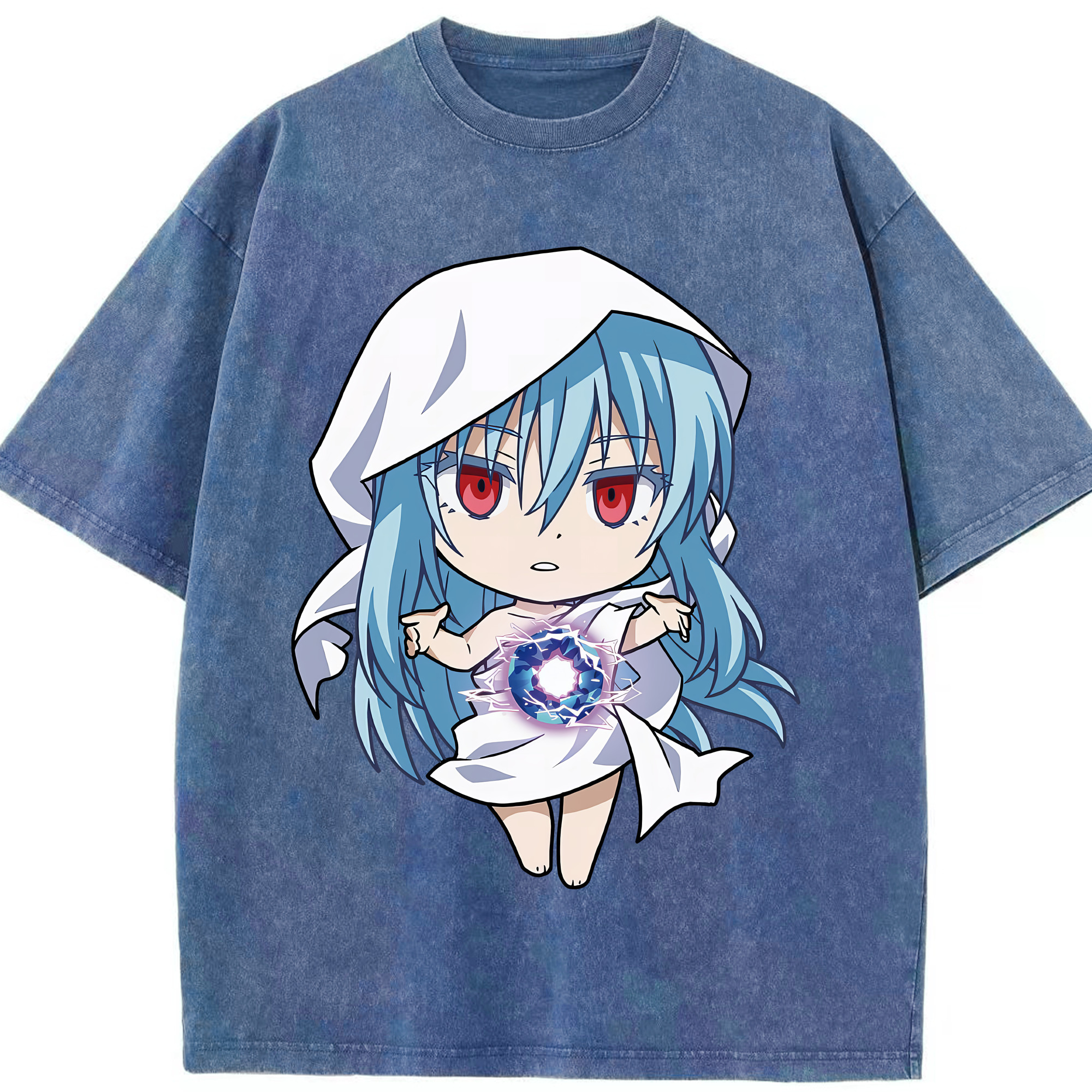 （画像用） 転スラ Regarding Reincarnated to Slime 綿100% ヴィンテージ風 半袖Tシャツ（フロントプリント）