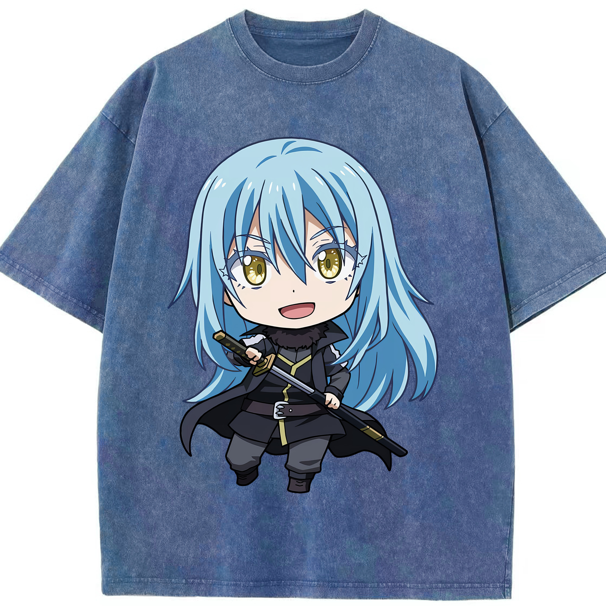 （画像用） 転スラ Regarding Reincarnated to Slime 綿100% ヴィンテージ風 半袖Tシャツ（フロントプリント）