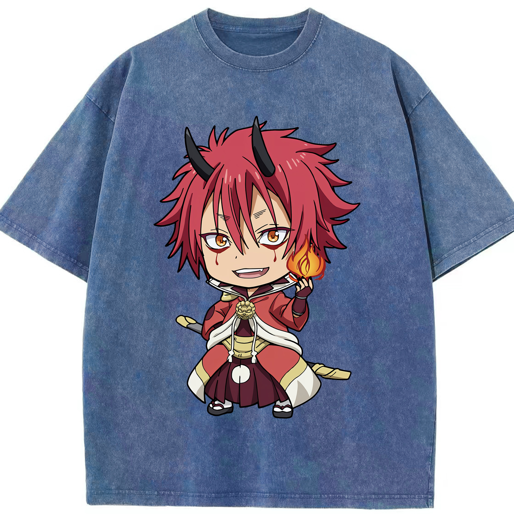（画像用） 転スラ Regarding Reincarnated to Slime 綿100% ヴィンテージ風 半袖Tシャツ（フロントプリント）