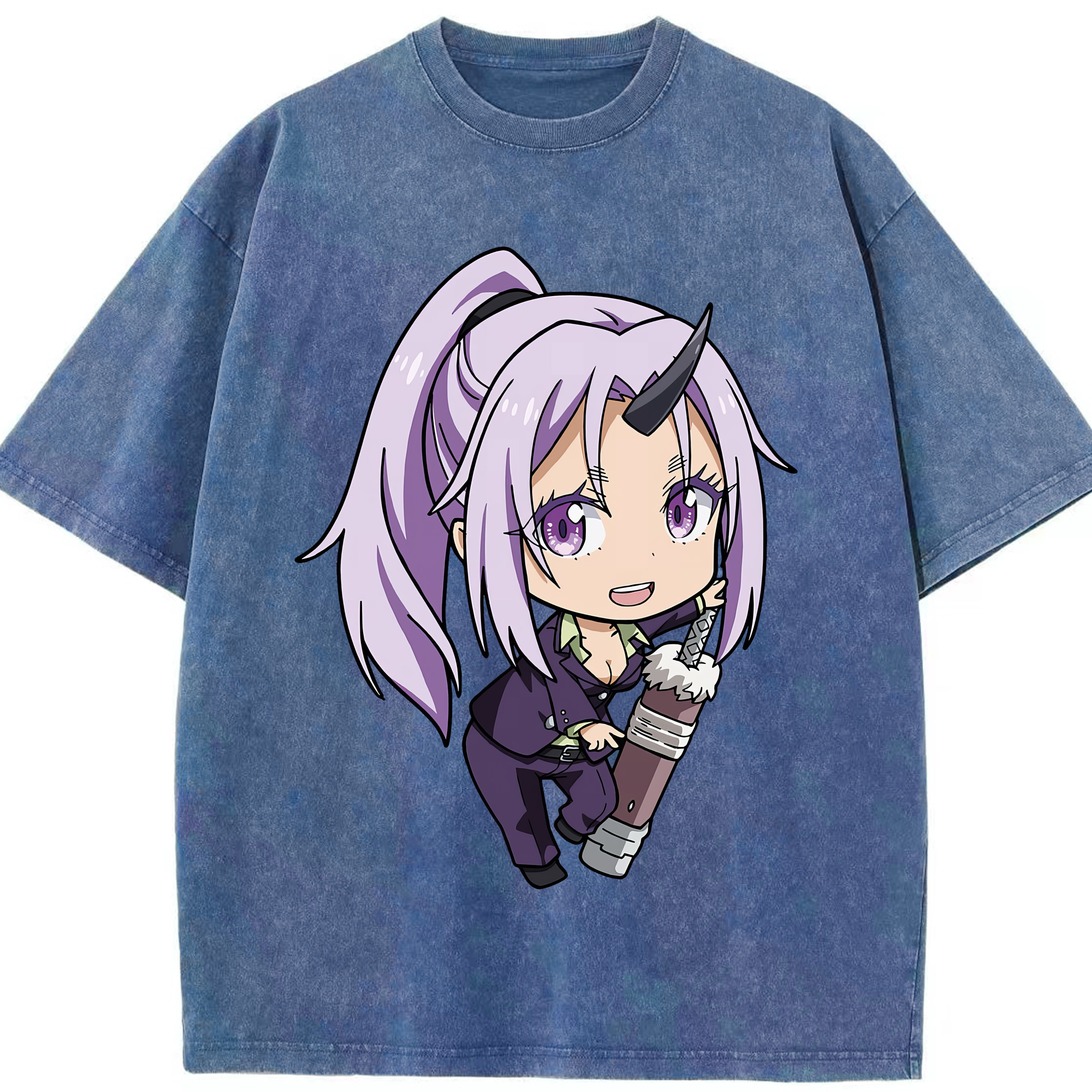 （画像用） 転スラ Regarding Reincarnated to Slime 綿100% ヴィンテージ風 半袖Tシャツ（フロントプリント）