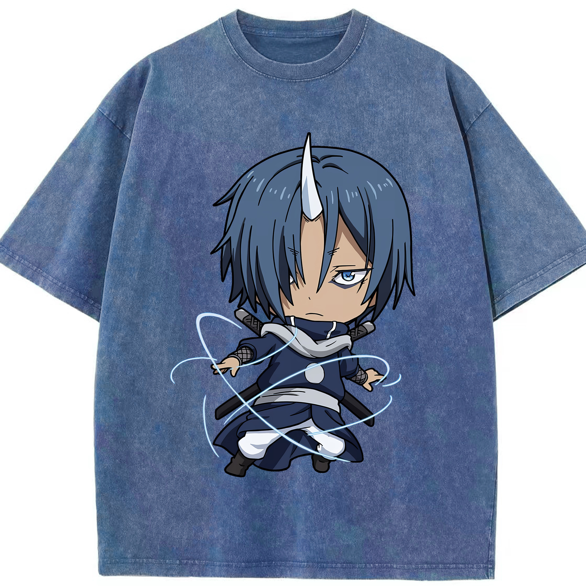 （画像用） 転スラ Regarding Reincarnated to Slime 綿100% ヴィンテージ風 半袖Tシャツ（フロントプリント）