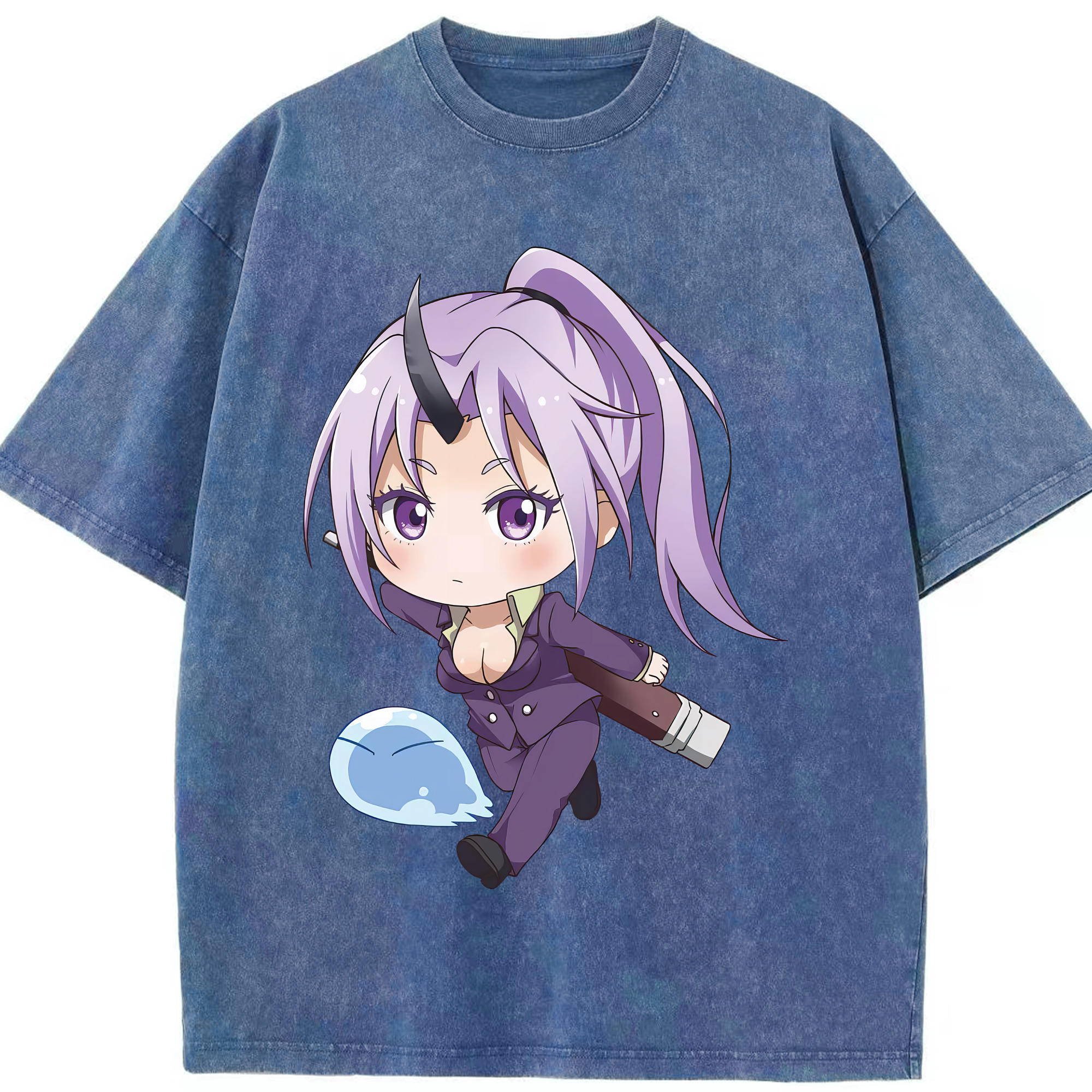 （画像用） 転スラ Regarding Reincarnated to Slime 綿100% ヴィンテージ風 半袖Tシャツ（フロントプリント）