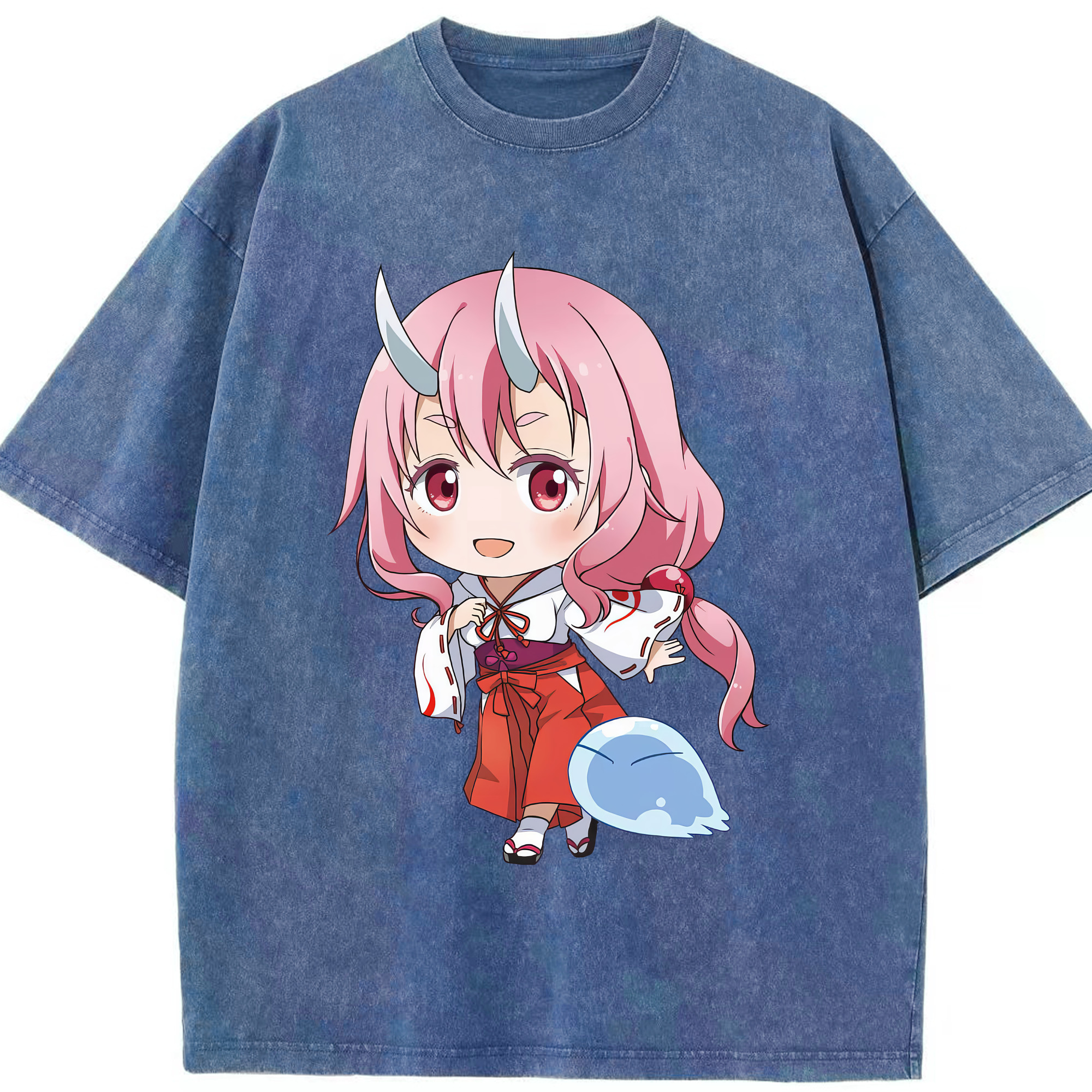 （画像用） 転スラ Regarding Reincarnated to Slime 綿100% ヴィンテージ風 半袖Tシャツ（フロントプリント）