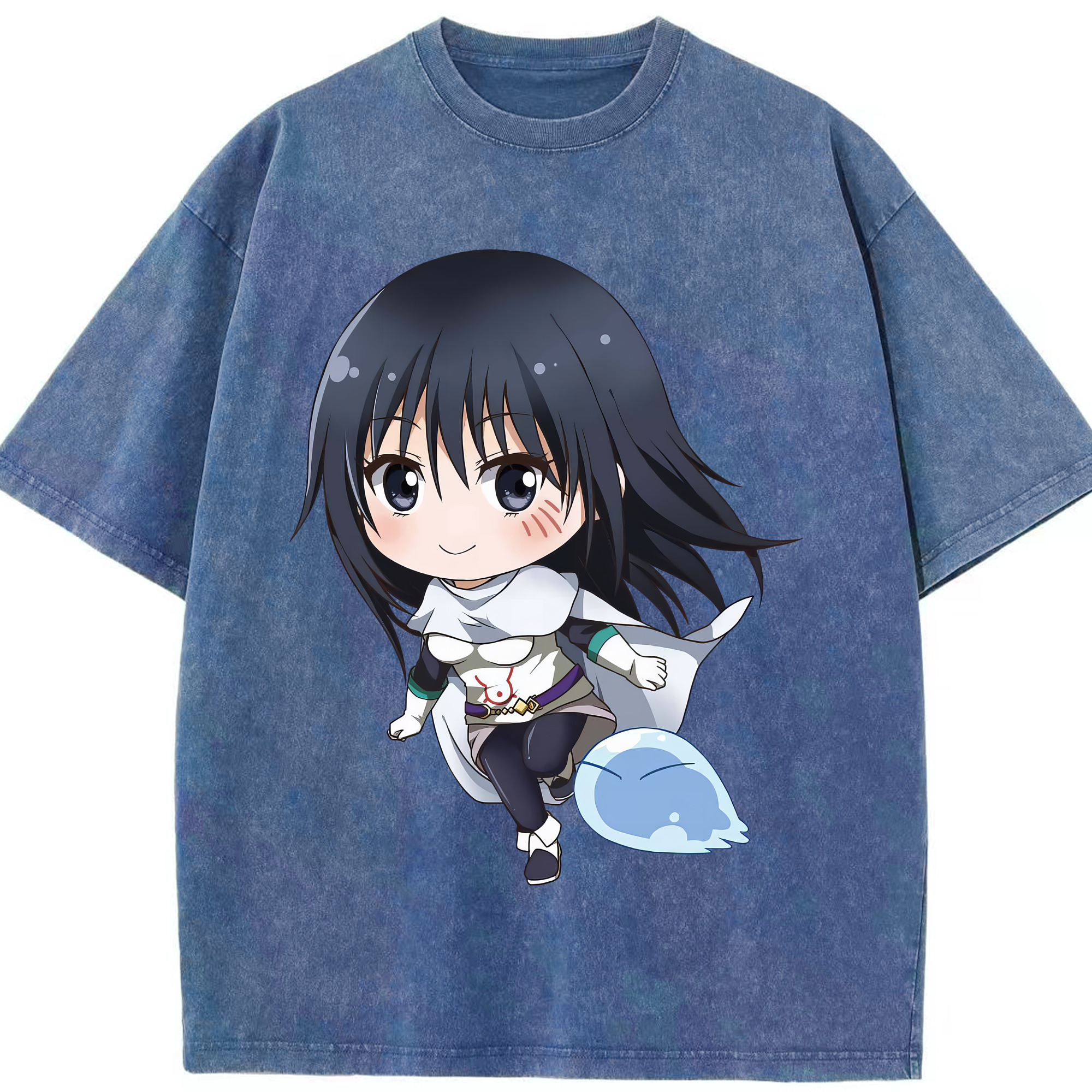 （画像用） 転スラ Regarding Reincarnated to Slime 綿100% ヴィンテージ風 半袖Tシャツ（フロントプリント）