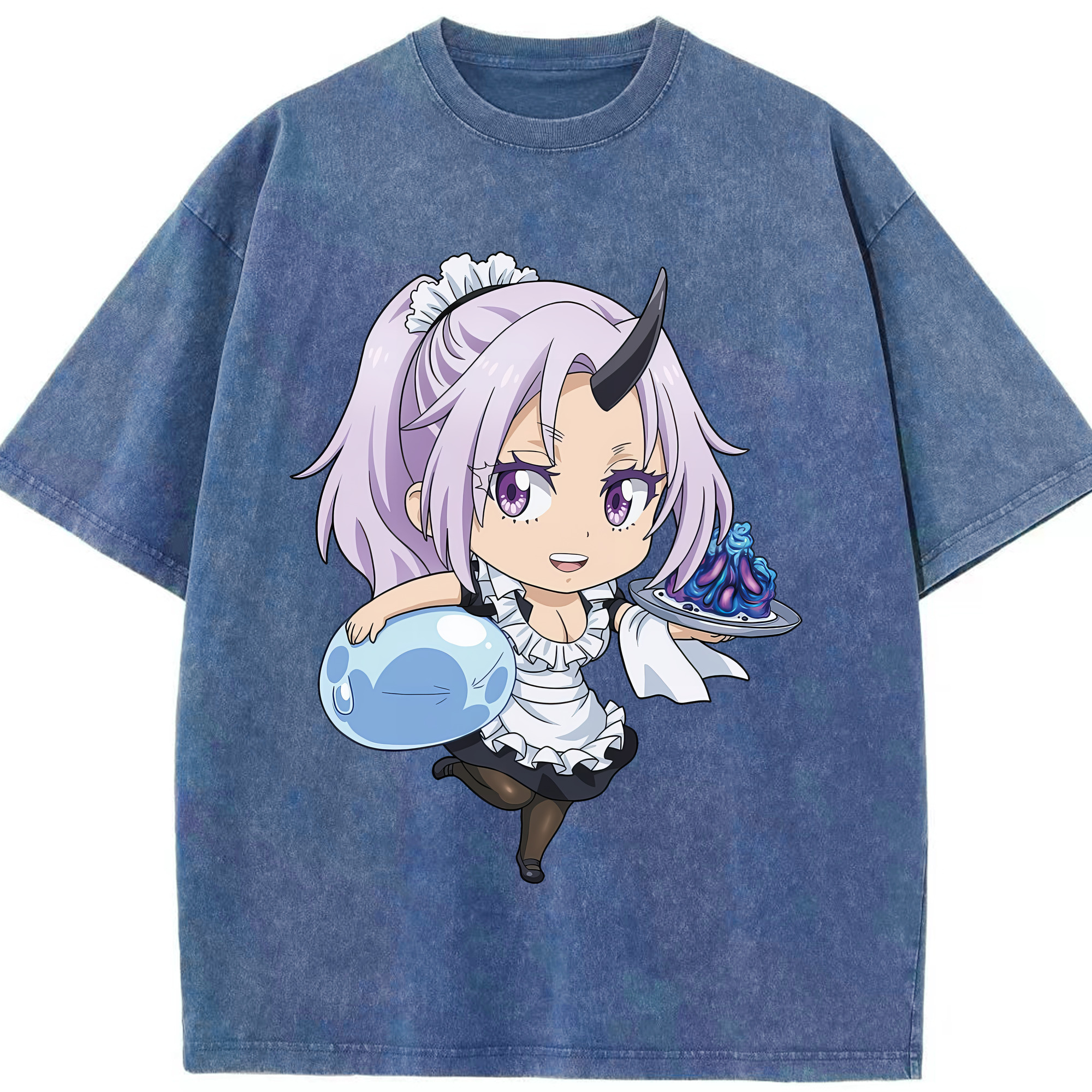 （画像用） 転スラ Regarding Reincarnated to Slime 綿100% ヴィンテージ風 半袖Tシャツ（フロントプリント）