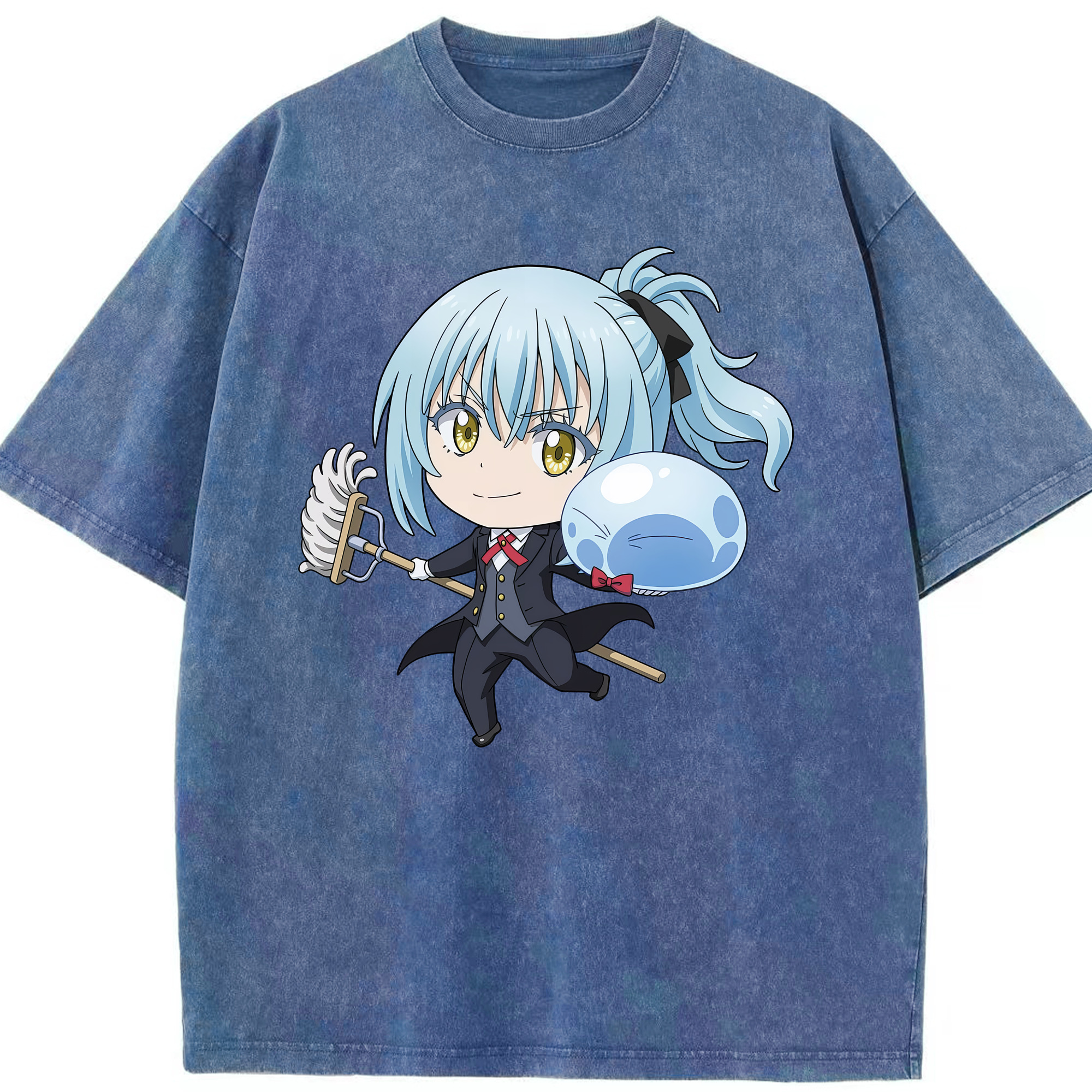 （画像用） 転スラ Regarding Reincarnated to Slime 綿100% ヴィンテージ風 半袖Tシャツ（フロントプリント）
