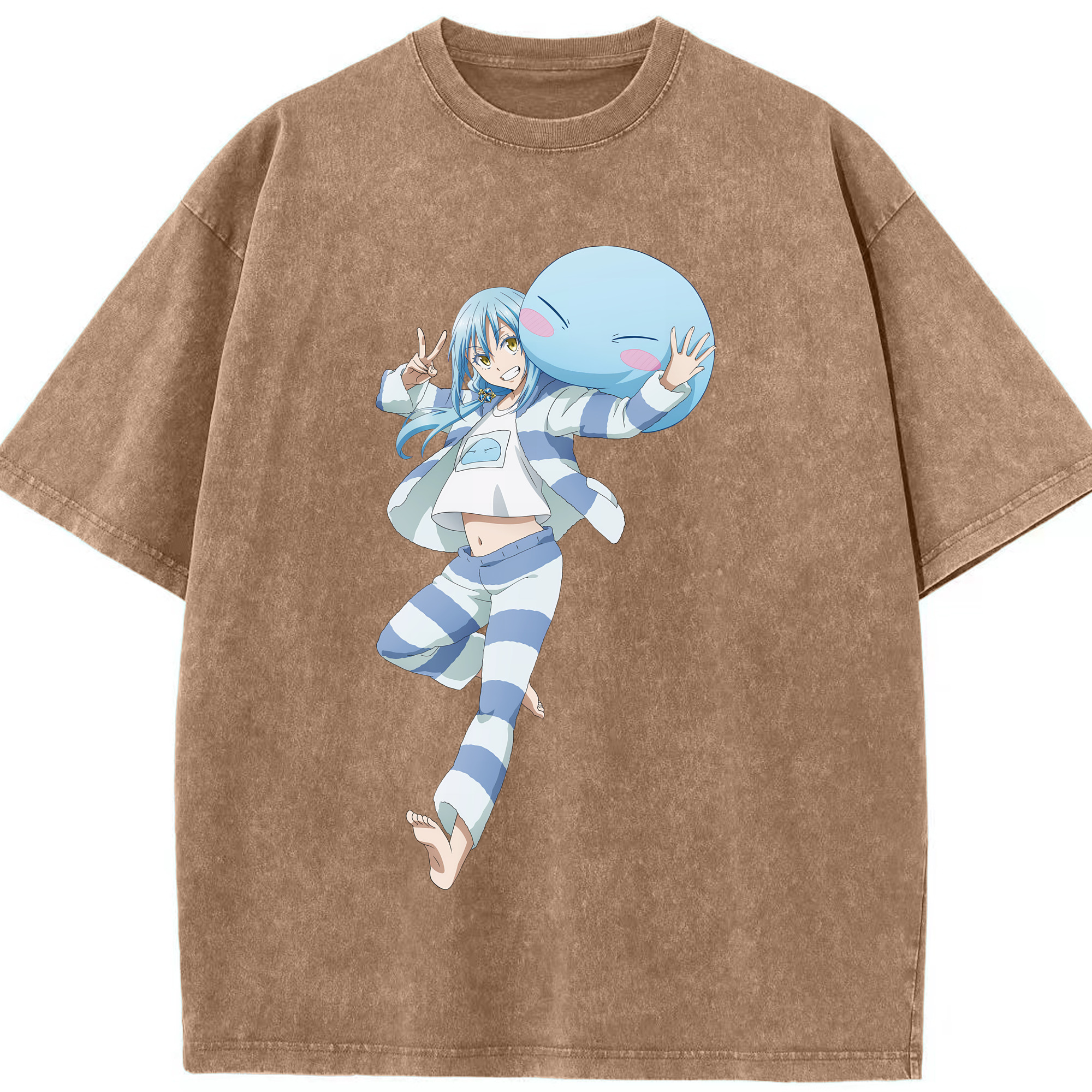 （画像用） 転スラ Regarding Reincarnated to Slime 綿100% ヴィンテージ風 半袖Tシャツ（フロントプリント）