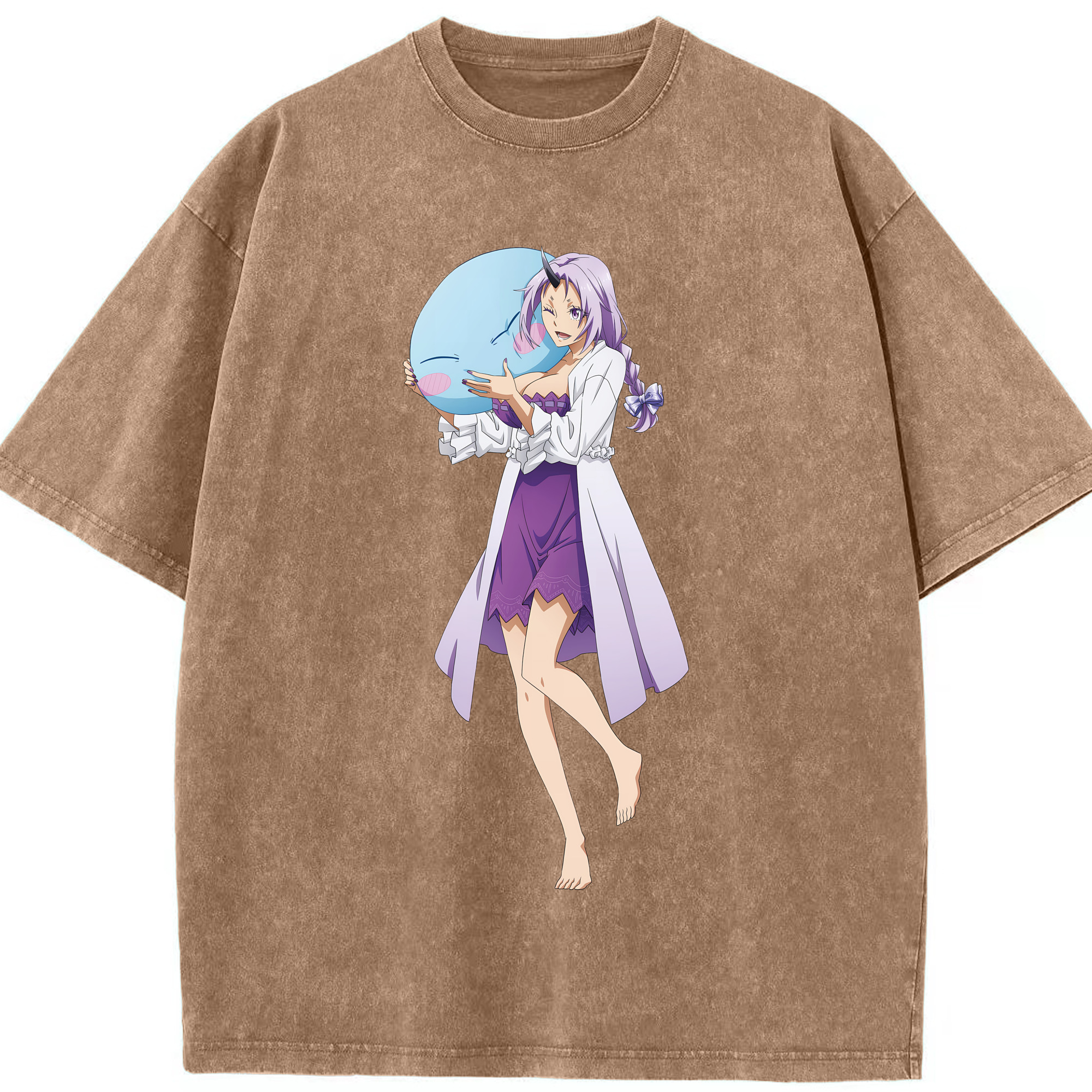 （画像用） 転スラ Regarding Reincarnated to Slime 綿100% ヴィンテージ風 半袖Tシャツ（フロントプリント）