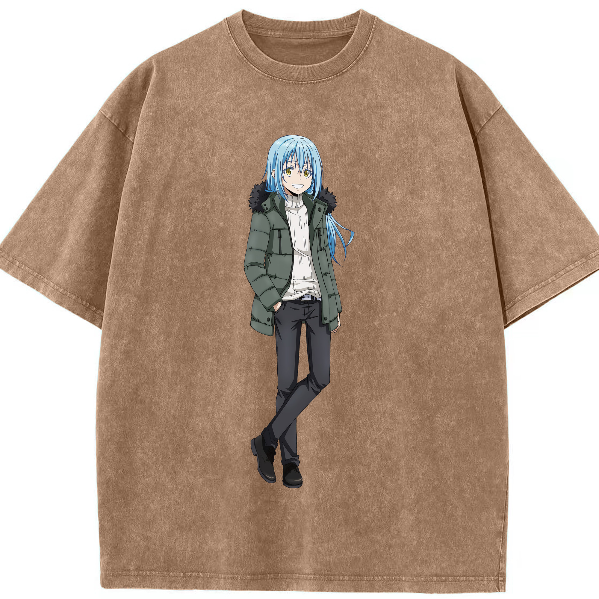 （画像用） 転スラ Regarding Reincarnated to Slime 綿100% ヴィンテージ風 半袖Tシャツ（フロントプリント）