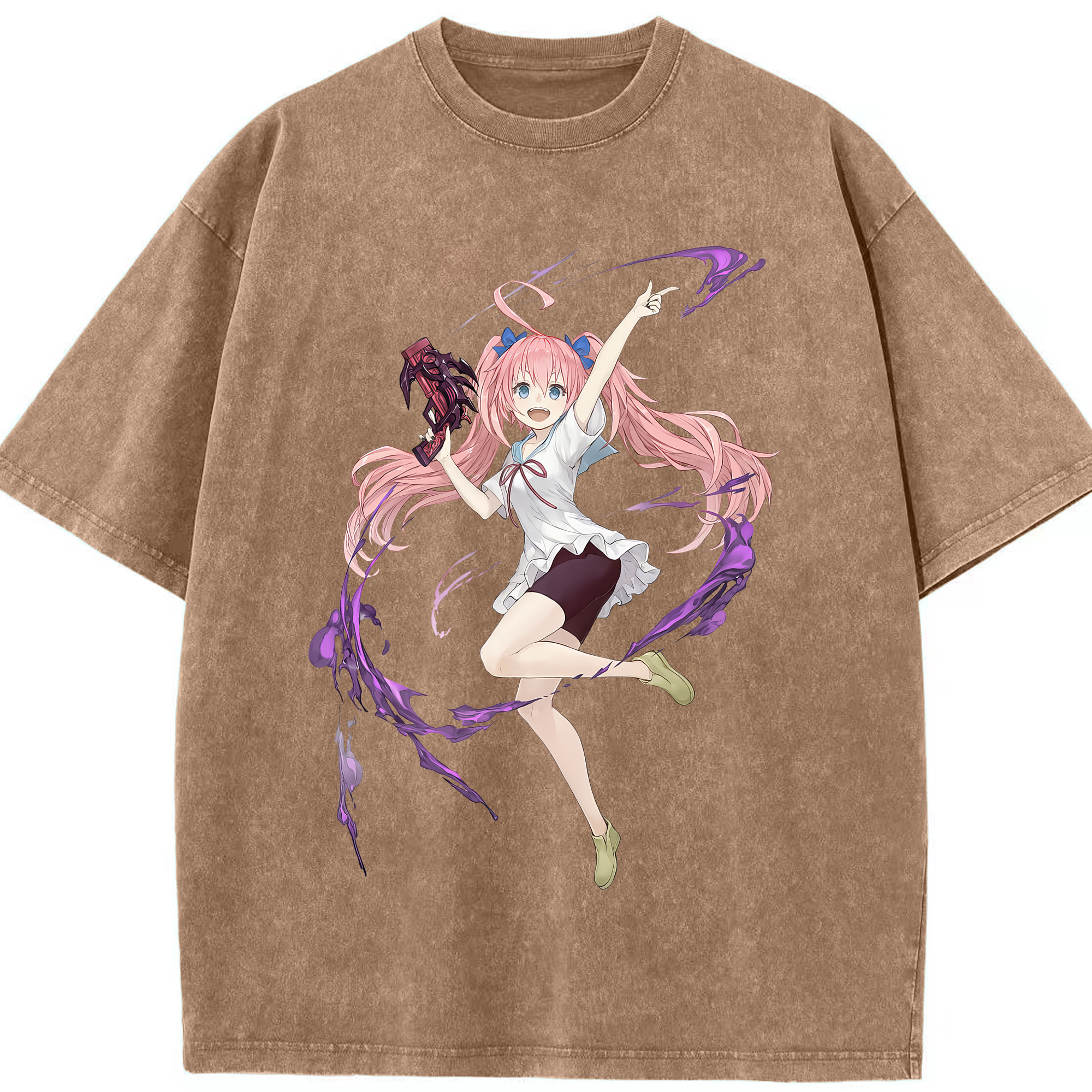 （画像用） 転スラ Regarding Reincarnated to Slime 綿100% ヴィンテージ風 半袖Tシャツ（フロントプリント）