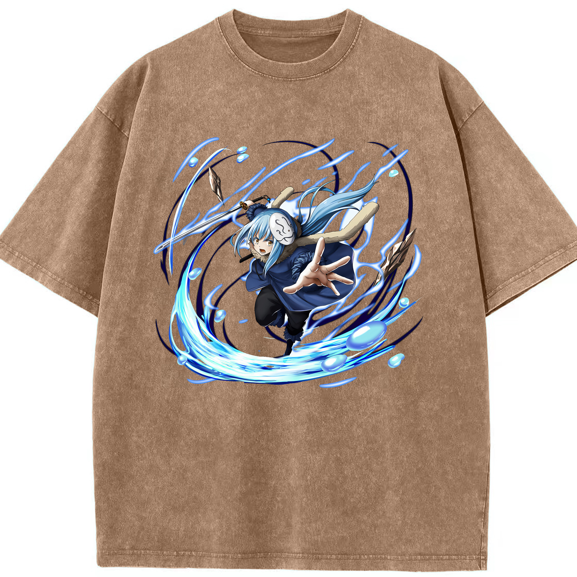 （画像用） 転スラ Regarding Reincarnated to Slime 綿100% ヴィンテージ風 半袖Tシャツ（フロントプリント）