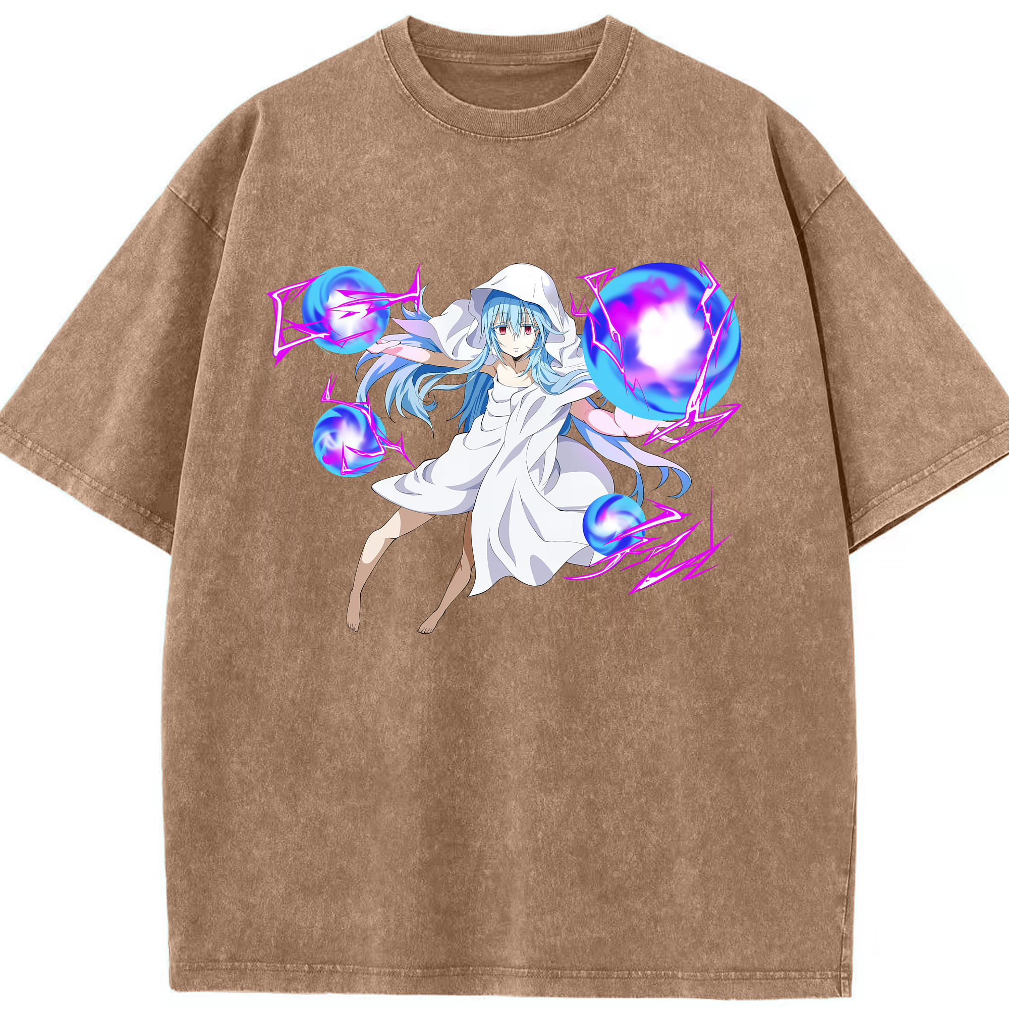（画像用） 転スラ Regarding Reincarnated to Slime 綿100% ヴィンテージ風 半袖Tシャツ（フロントプリント）