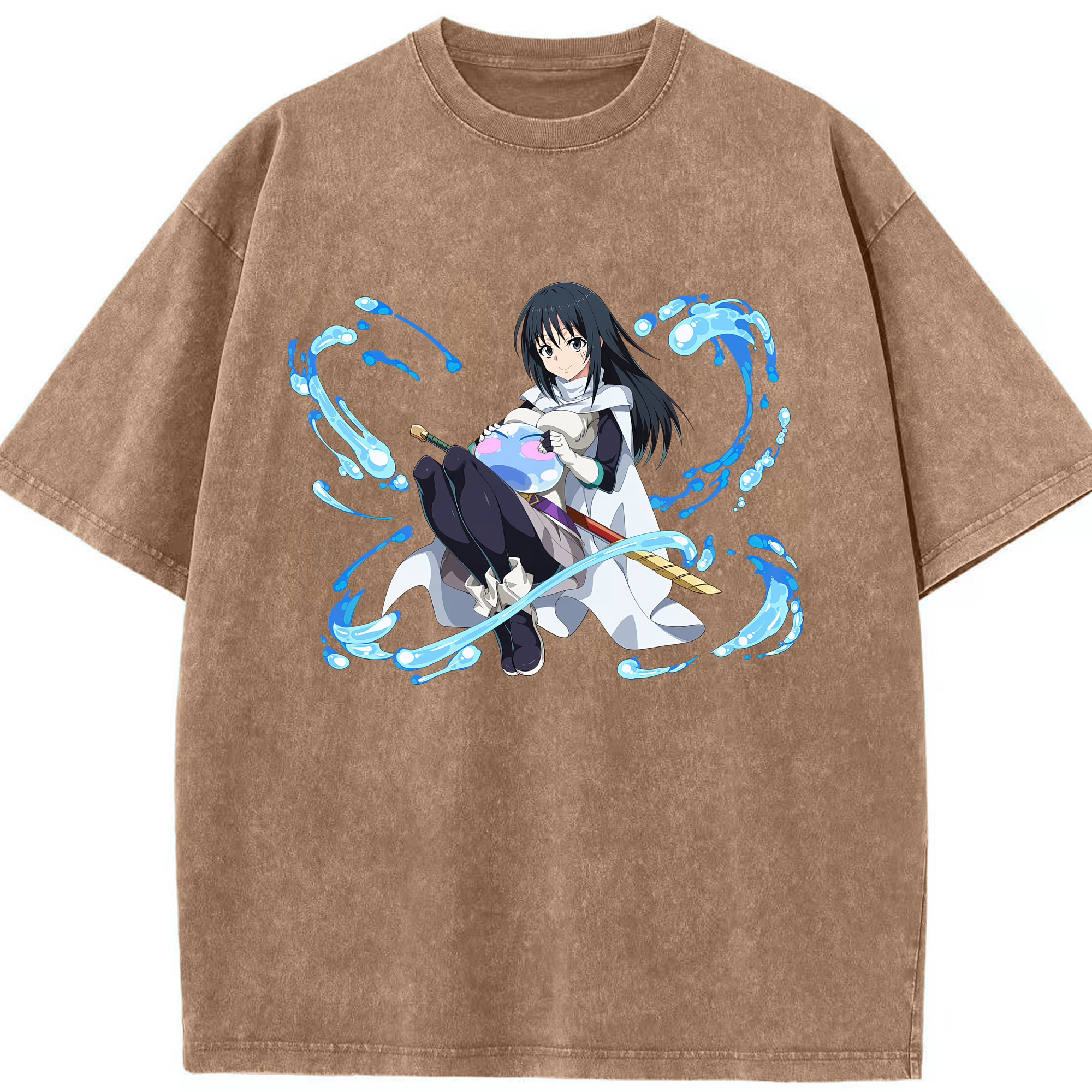 （画像用） 転スラ Regarding Reincarnated to Slime 綿100% ヴィンテージ風 半袖Tシャツ（フロントプリント）