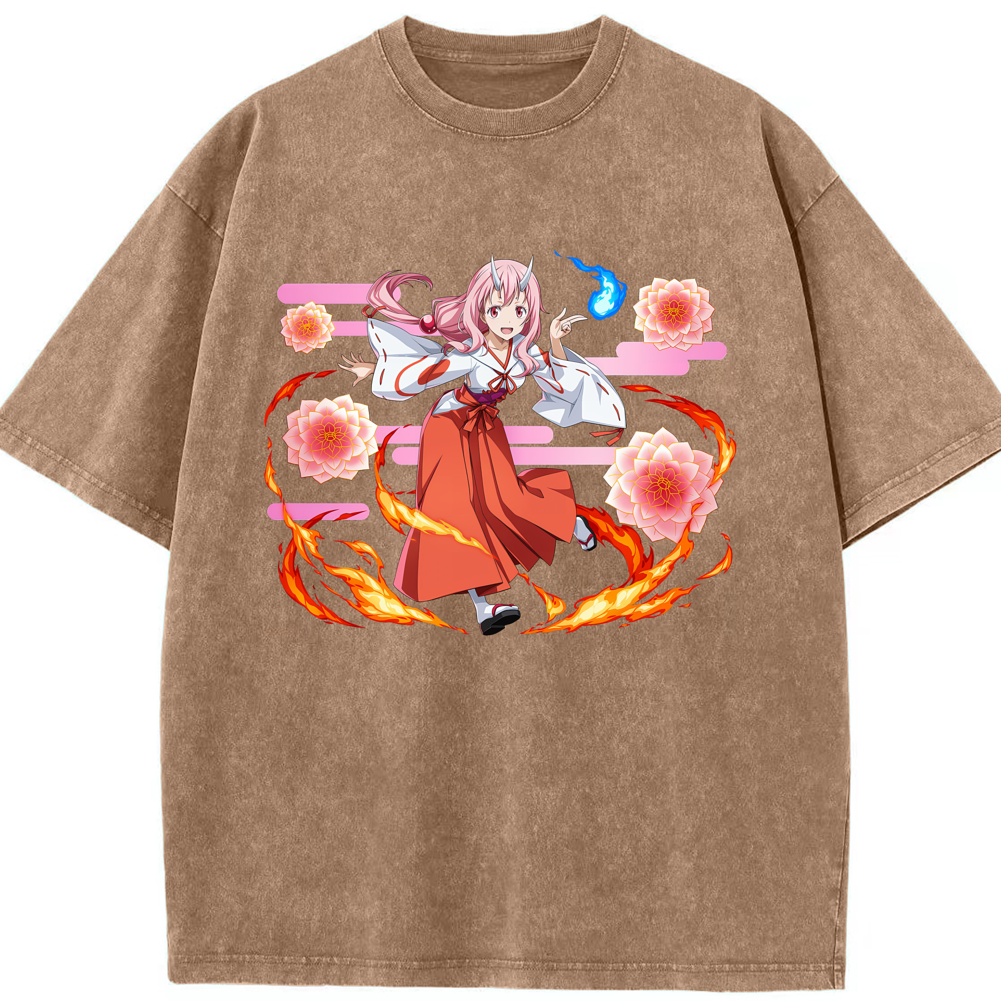 （画像用） 転スラ Regarding Reincarnated to Slime 綿100% ヴィンテージ風 半袖Tシャツ（フロントプリント）