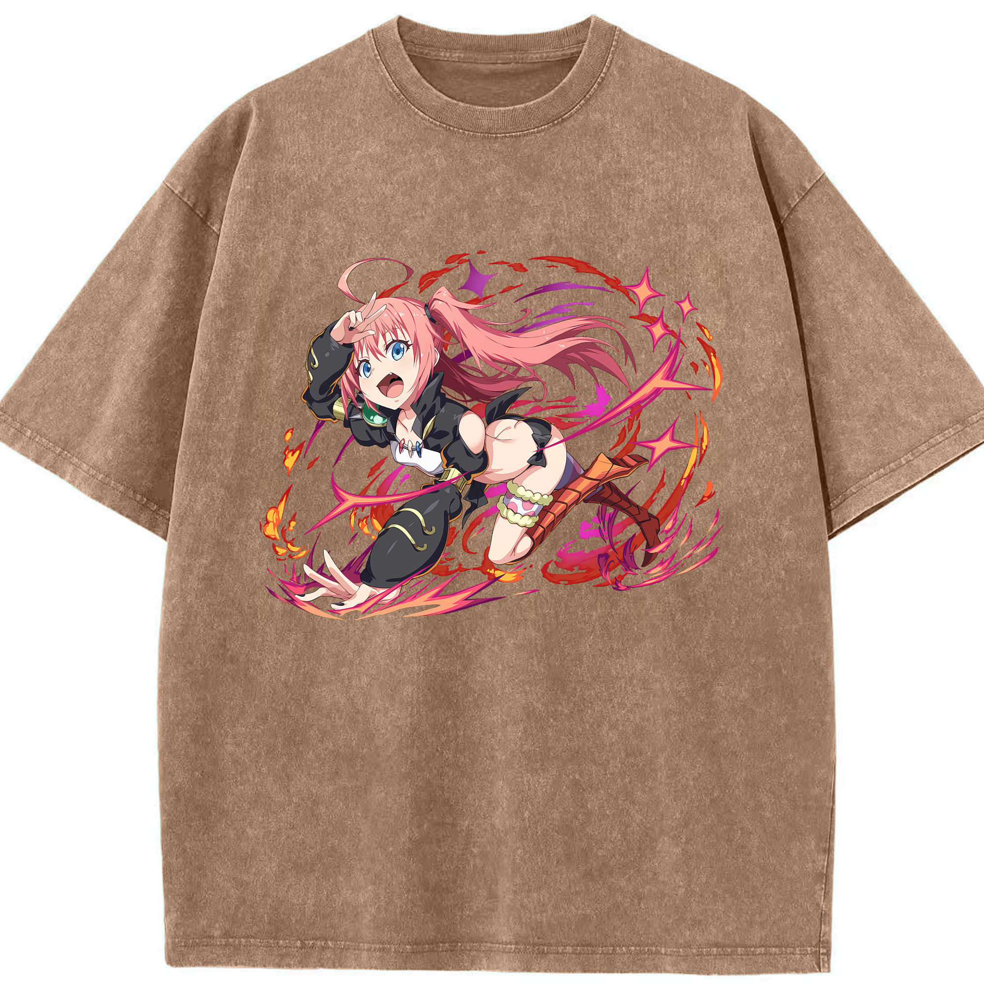 （画像用） 転スラ Regarding Reincarnated to Slime 綿100% ヴィンテージ風 半袖Tシャツ（フロントプリント）