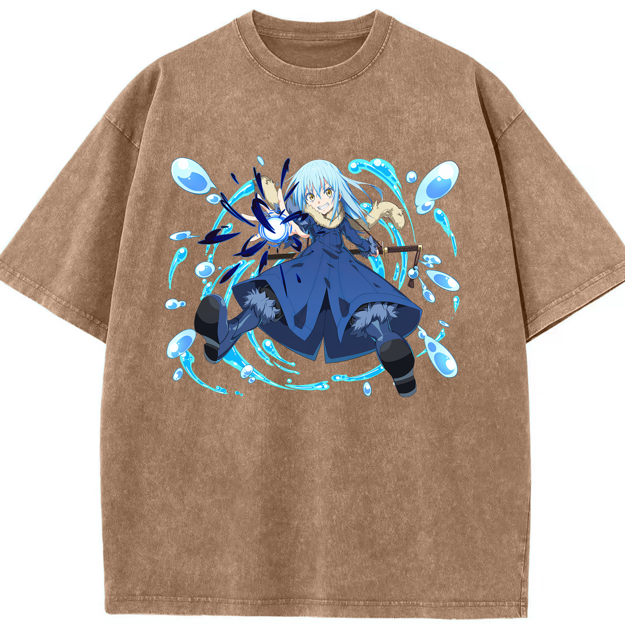 （画像用） 転スラ Regarding Reincarnated to Slime 綿100% ヴィンテージ風 半袖Tシャツ（フロントプリント）
