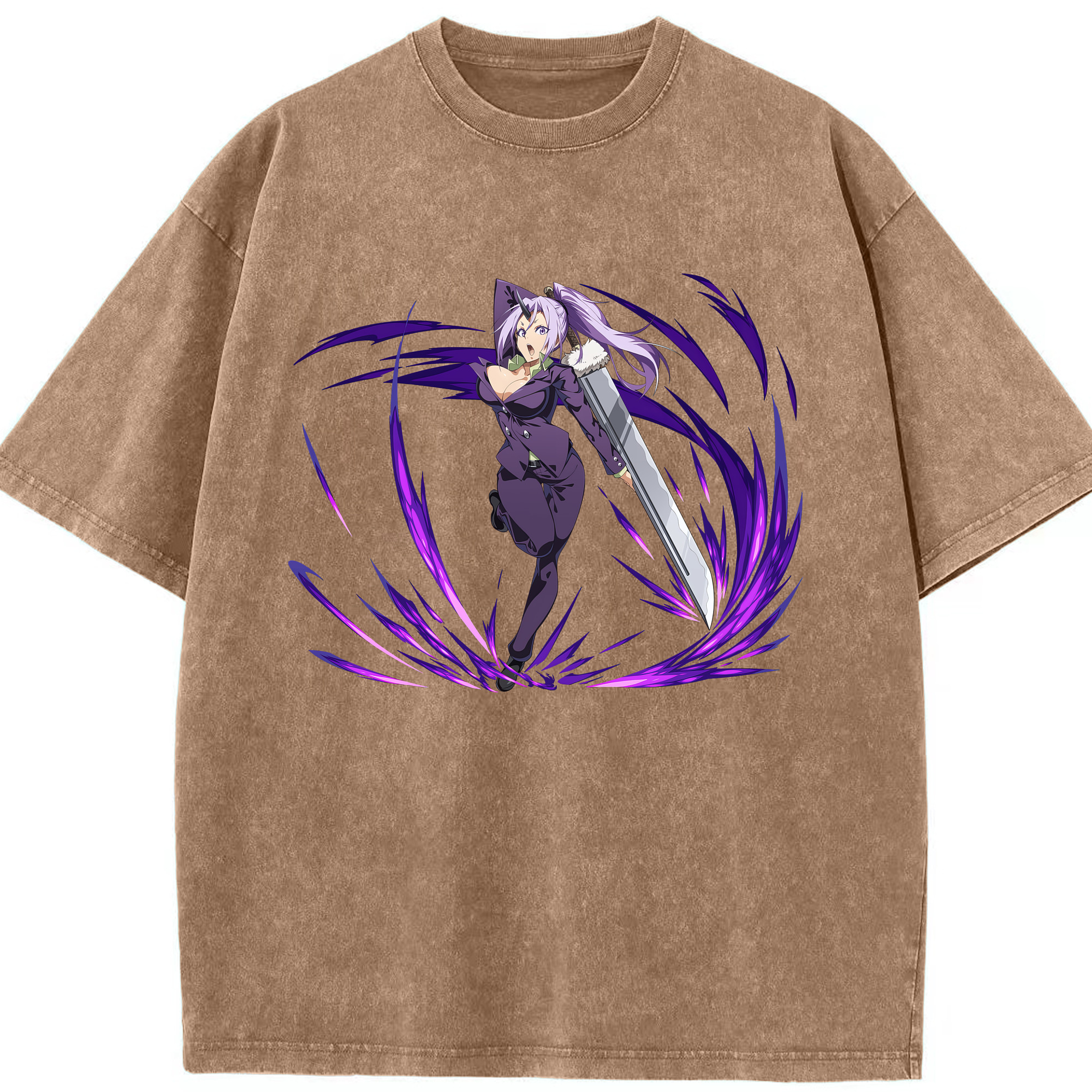 （画像用） 転スラ Regarding Reincarnated to Slime 綿100% ヴィンテージ風 半袖Tシャツ（フロントプリント）