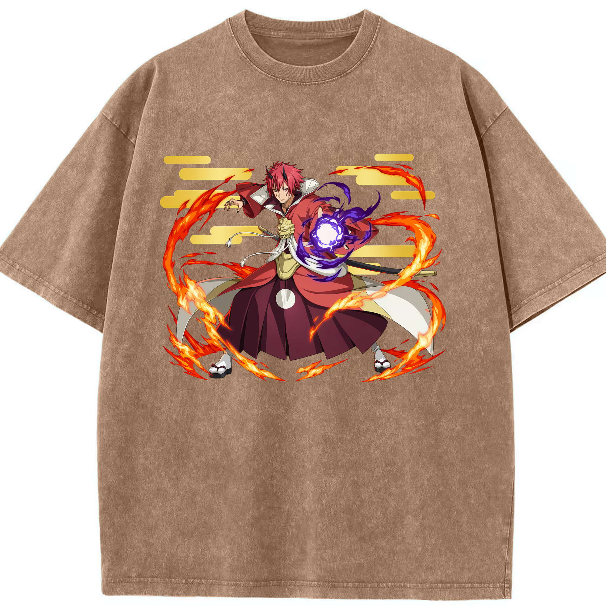 （画像用） 転スラ Regarding Reincarnated to Slime 綿100% ヴィンテージ風 半袖Tシャツ（フロントプリント）