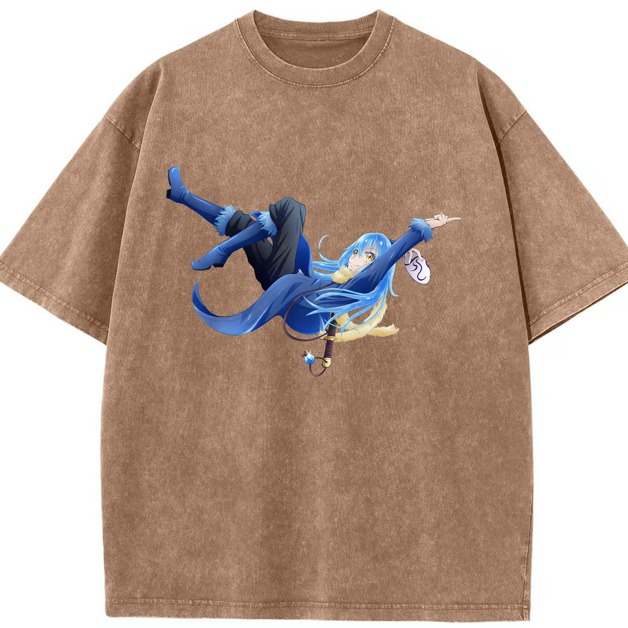 （画像用） 転スラ Regarding Reincarnated to Slime 綿100% ヴィンテージ風 半袖Tシャツ（フロントプリント）