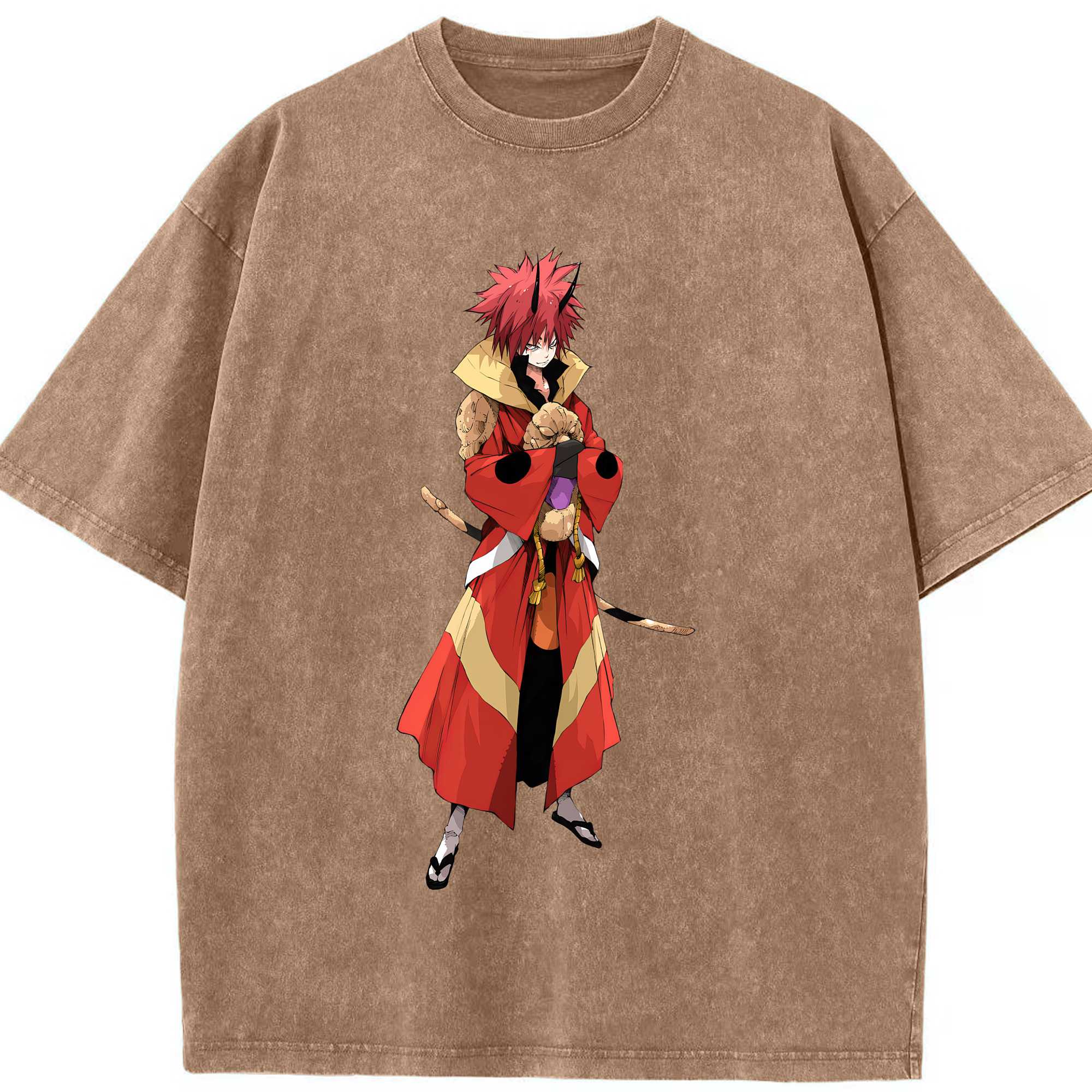 （画像用） 転スラ Regarding Reincarnated to Slime 綿100% ヴィンテージ風 半袖Tシャツ（フロントプリント）