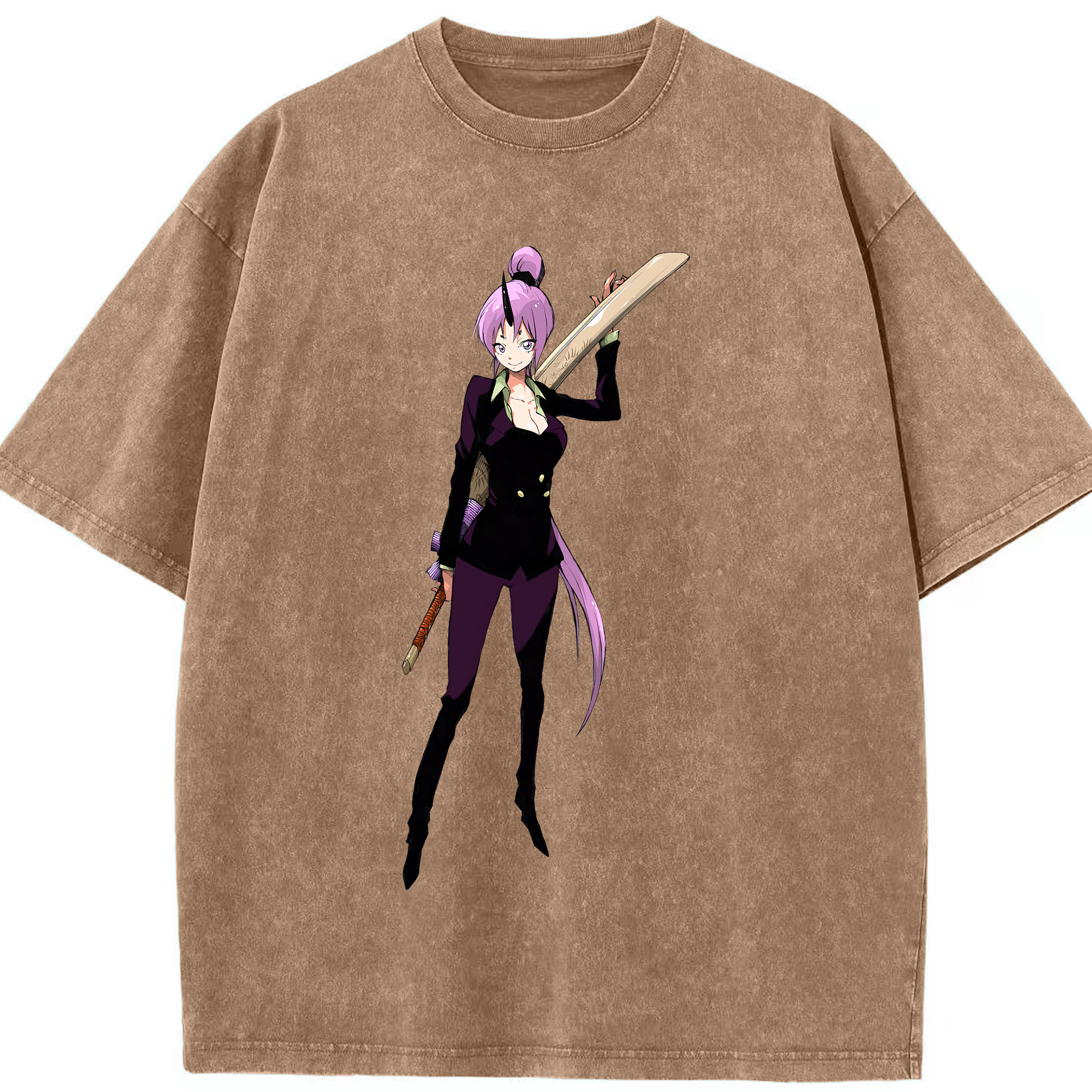 （画像用） 転スラ Regarding Reincarnated to Slime 綿100% ヴィンテージ風 半袖Tシャツ（フロントプリント）