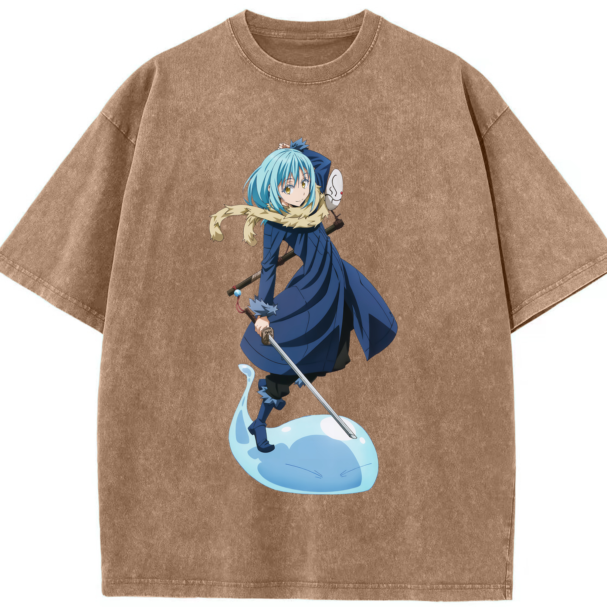 （画像用） 転スラ Regarding Reincarnated to Slime 綿100% ヴィンテージ風 半袖Tシャツ（フロントプリント）