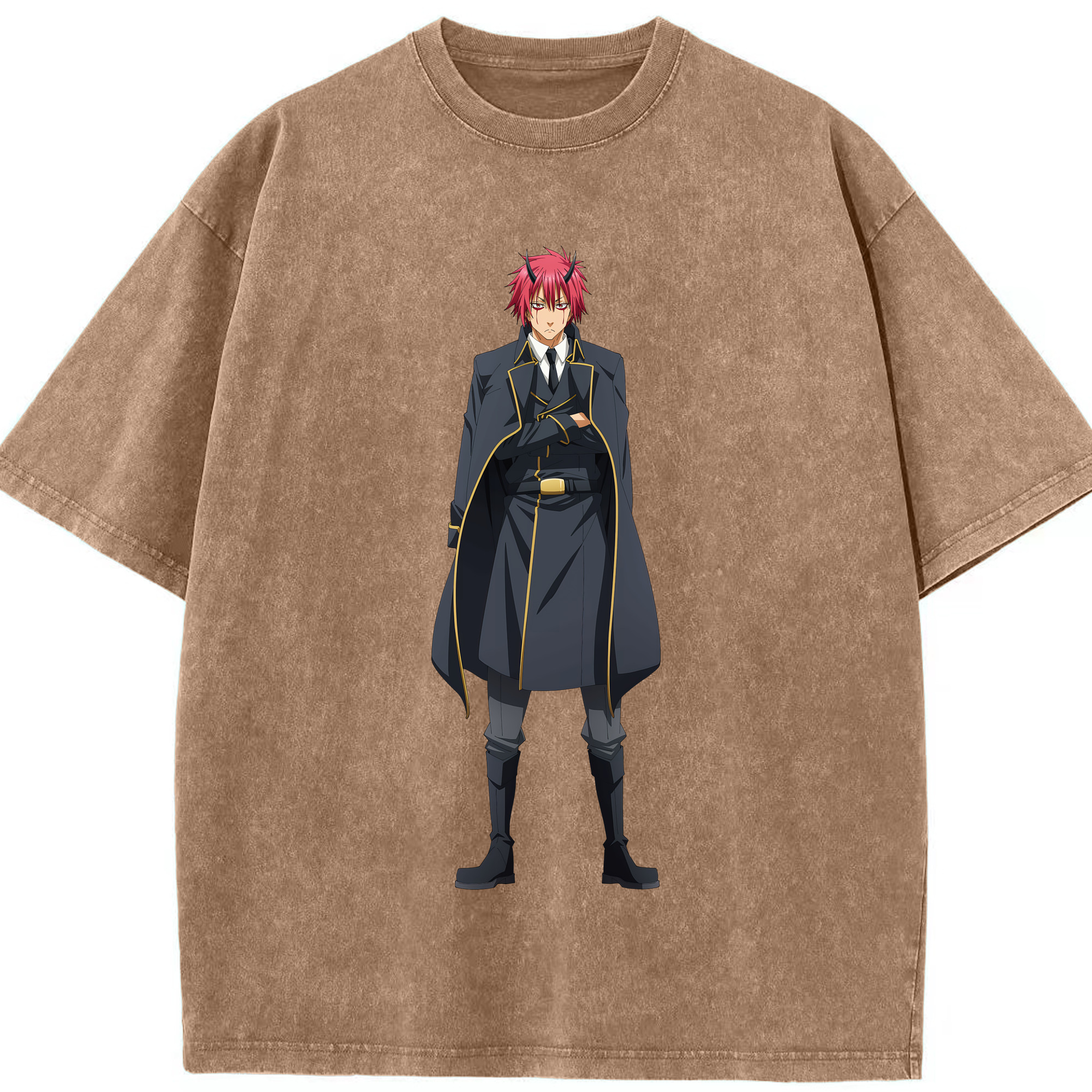 （画像用） 転スラ Regarding Reincarnated to Slime 綿100% ヴィンテージ風 半袖Tシャツ（フロントプリント）