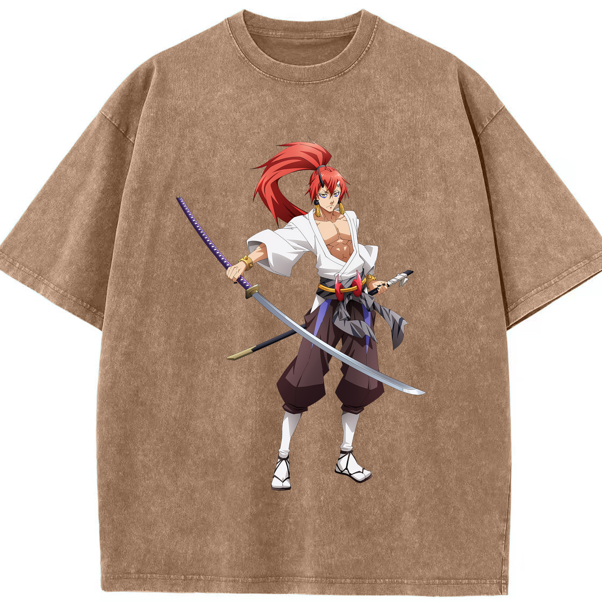 （画像用） 転スラ Regarding Reincarnated to Slime 綿100% ヴィンテージ風 半袖Tシャツ（フロントプリント）
