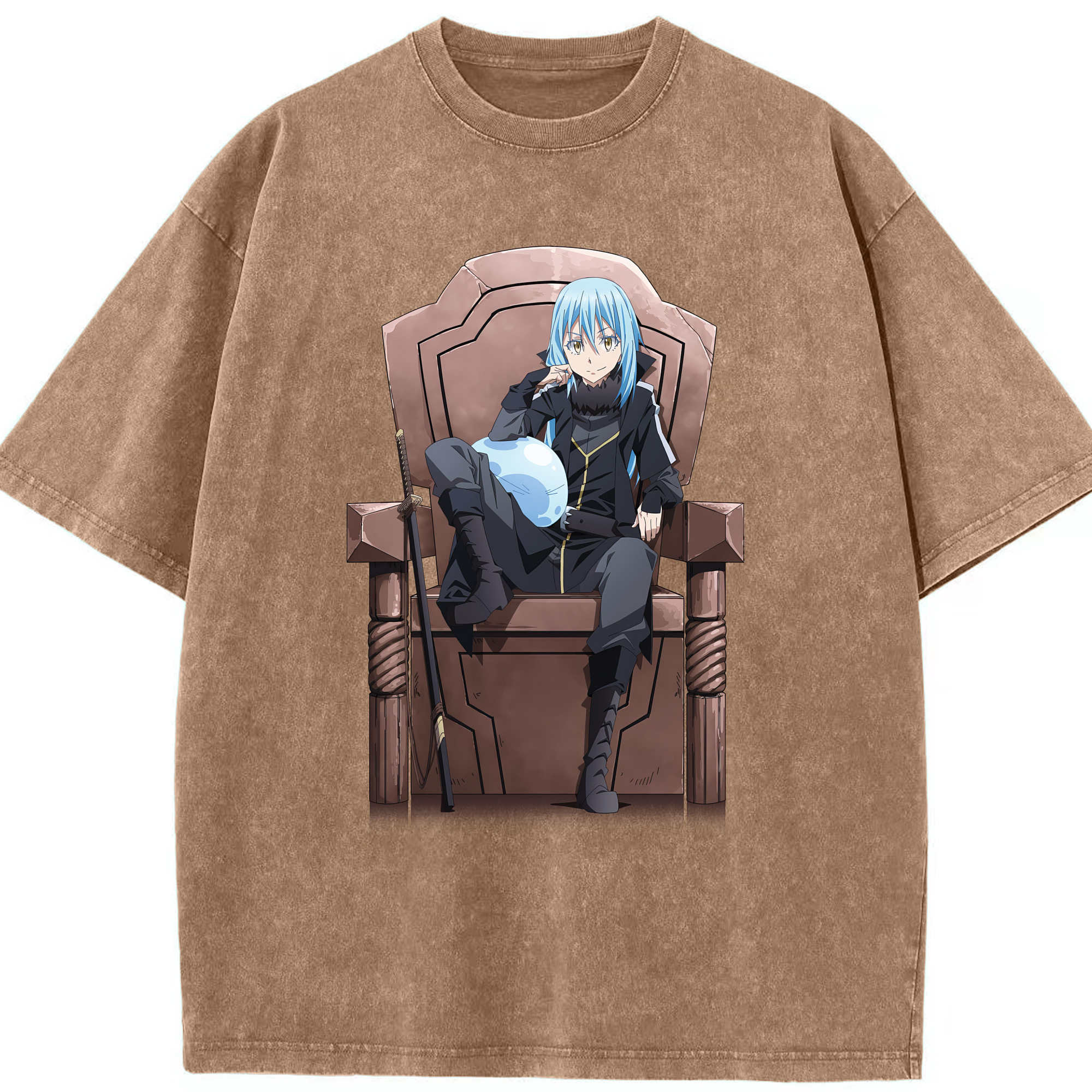 （画像用） 転スラ Regarding Reincarnated to Slime 綿100% ヴィンテージ風 半袖Tシャツ（フロントプリント）