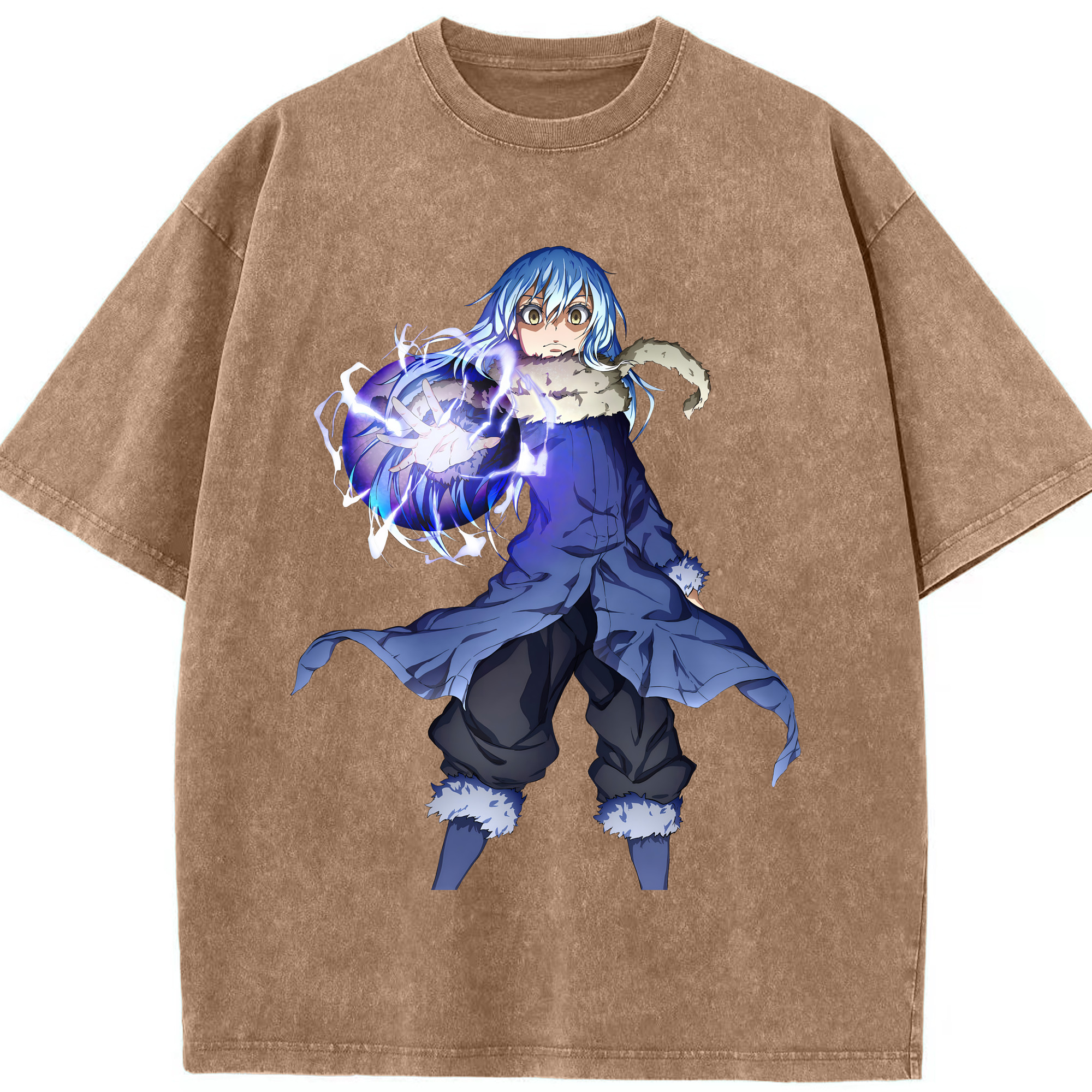 （画像用） 転スラ Regarding Reincarnated to Slime 綿100% ヴィンテージ風 半袖Tシャツ（フロントプリント）