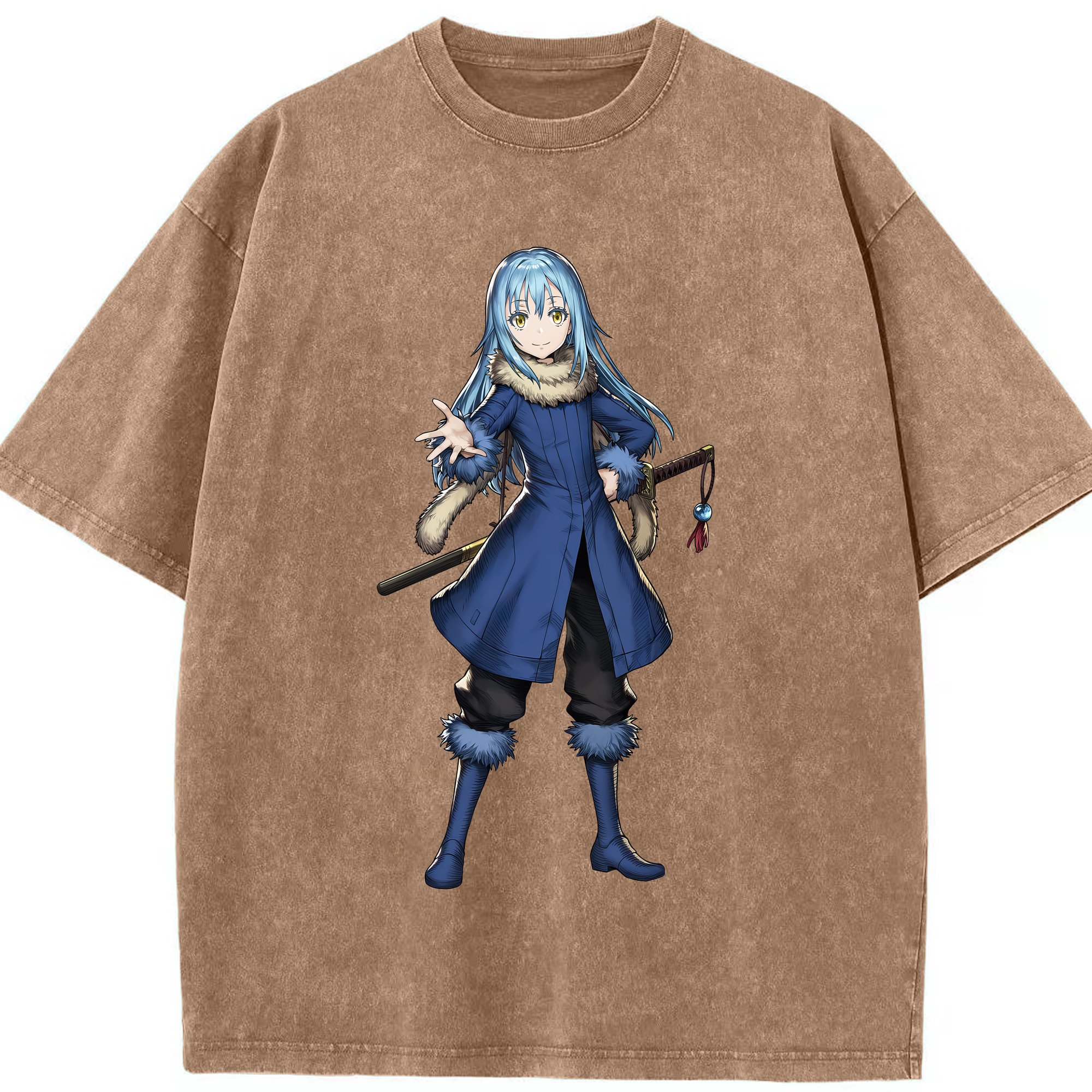 （画像用） 転スラ Regarding Reincarnated to Slime 綿100% ヴィンテージ風 半袖Tシャツ（フロントプリント）