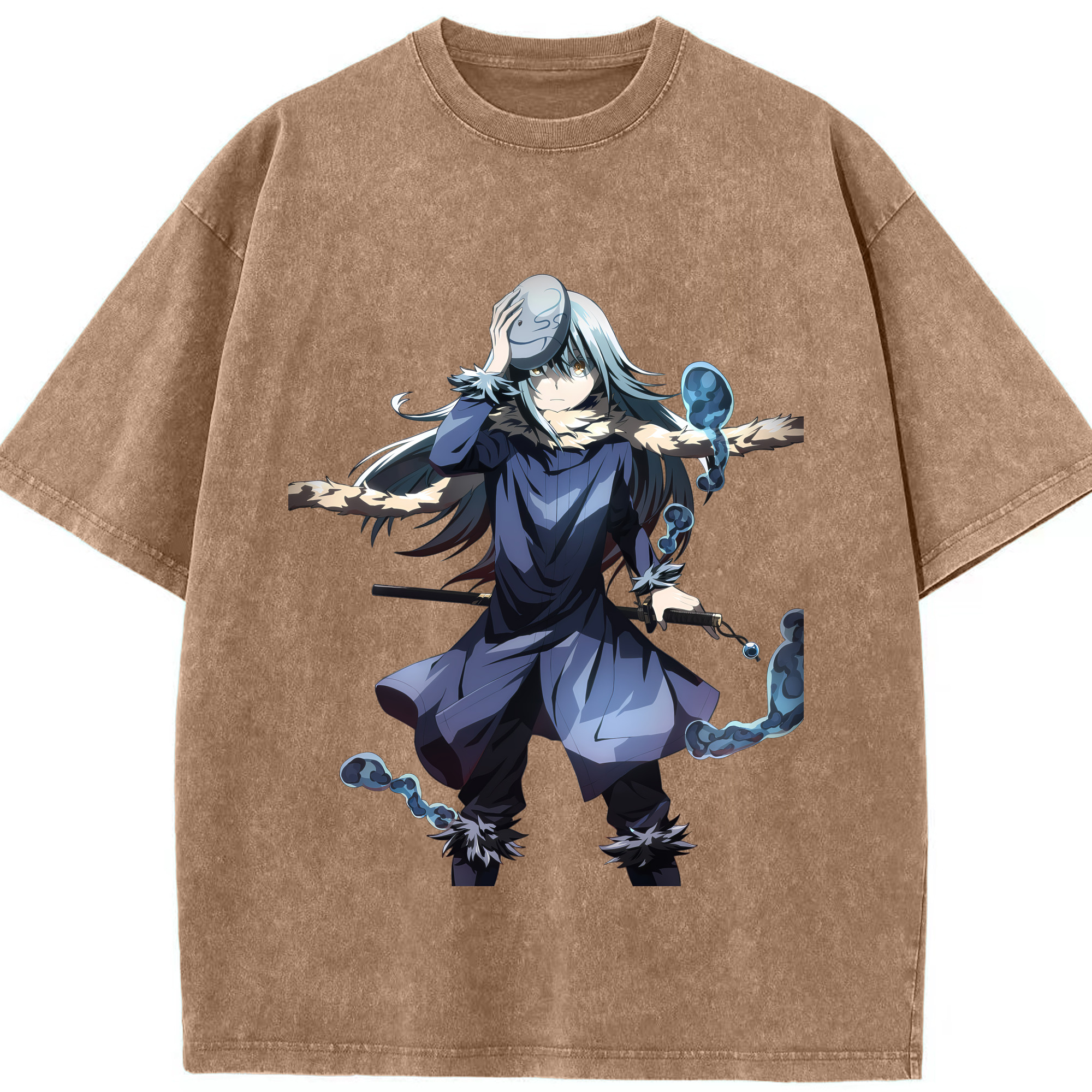 （画像用） 転スラ Regarding Reincarnated to Slime 綿100% ヴィンテージ風 半袖Tシャツ（フロントプリント）