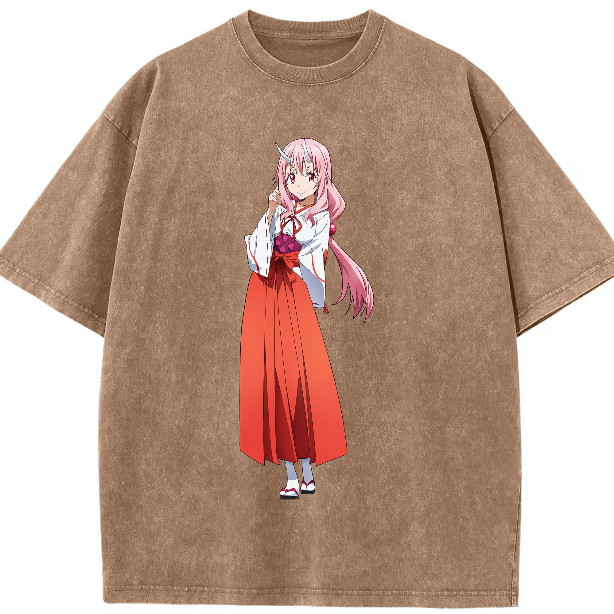 （画像用） 転スラ Regarding Reincarnated to Slime 綿100% ヴィンテージ風 半袖Tシャツ（フロントプリント）