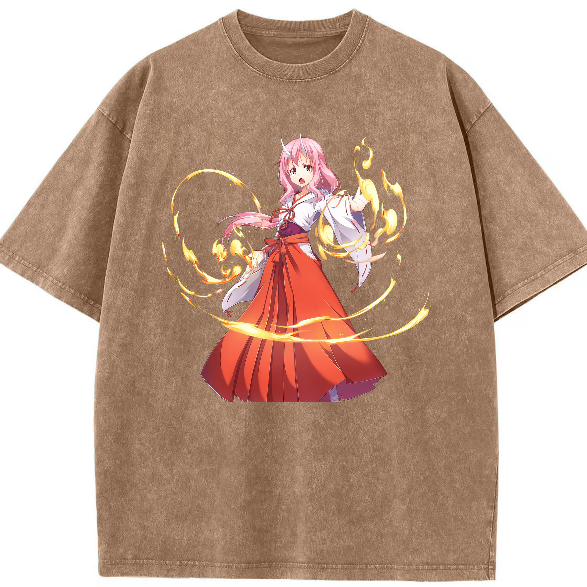 （画像用） 転スラ Regarding Reincarnated to Slime 綿100% ヴィンテージ風 半袖Tシャツ（フロントプリント）