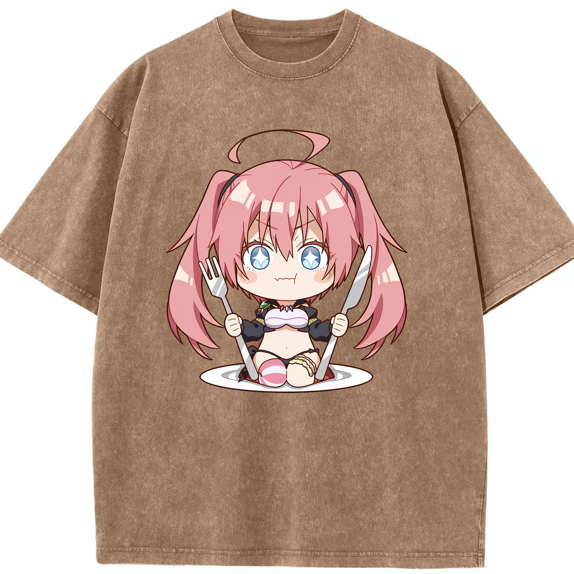 （画像用） 転スラ Regarding Reincarnated to Slime 綿100% ヴィンテージ風 半袖Tシャツ（フロントプリント）