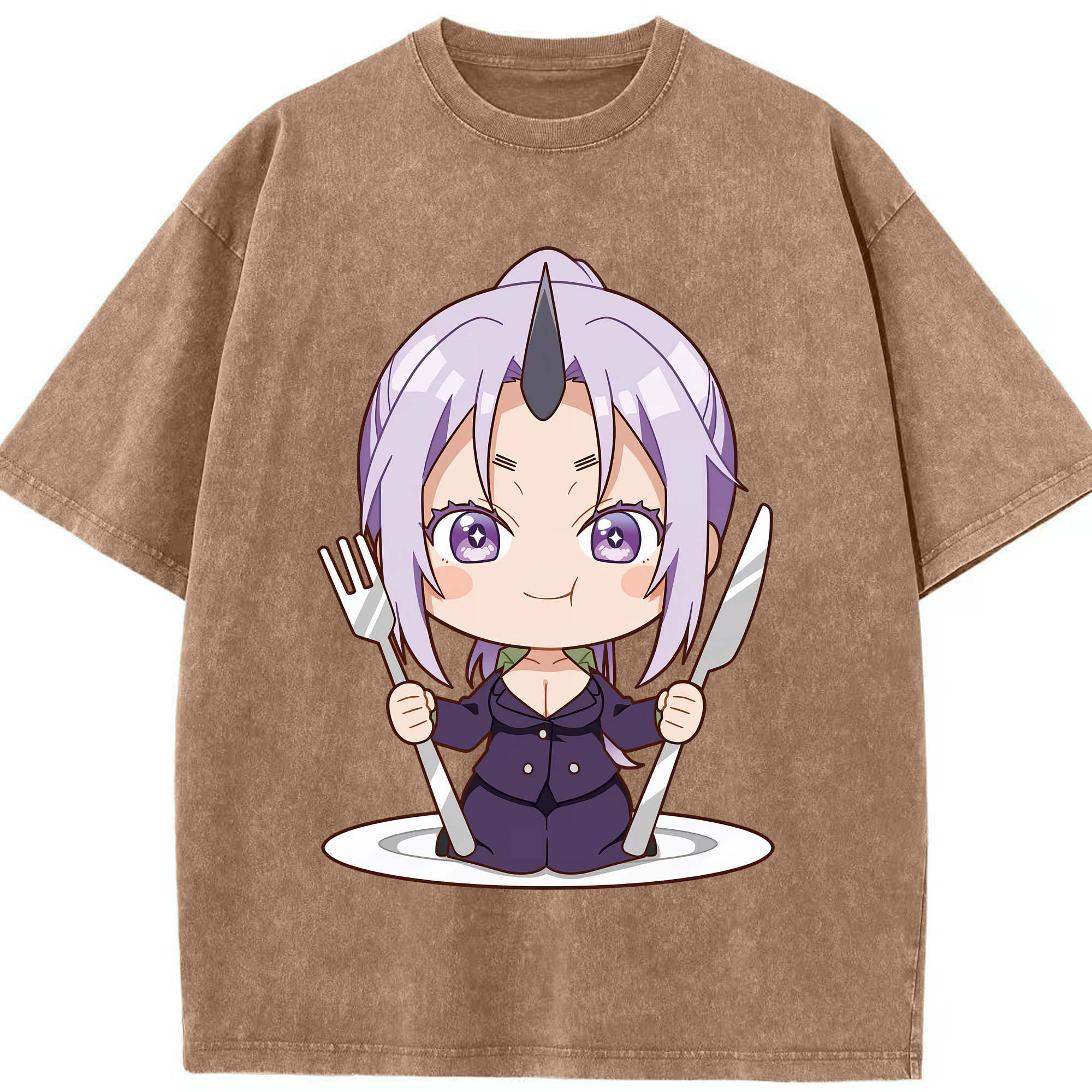 （画像用） 転スラ Regarding Reincarnated to Slime 綿100% ヴィンテージ風 半袖Tシャツ（フロントプリント）