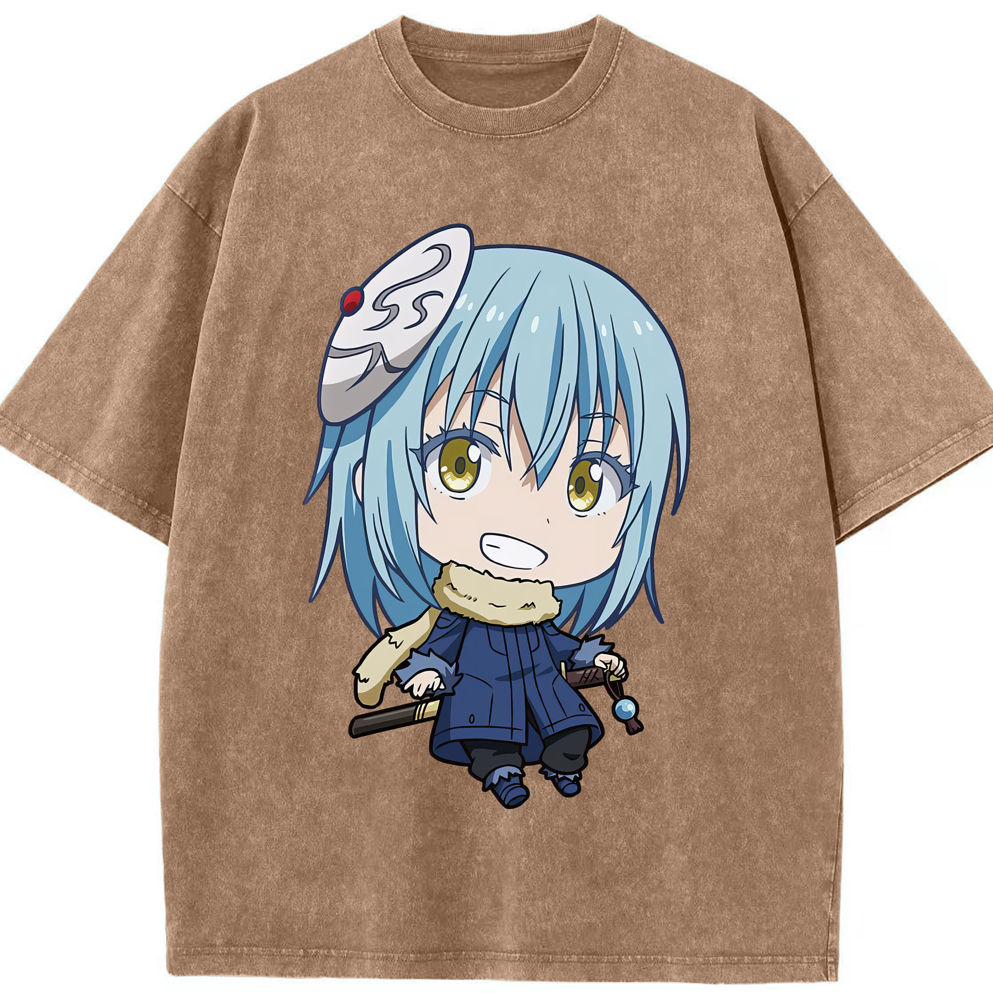 （画像用） 転スラ Regarding Reincarnated to Slime 綿100% ヴィンテージ風 半袖Tシャツ（フロントプリント）