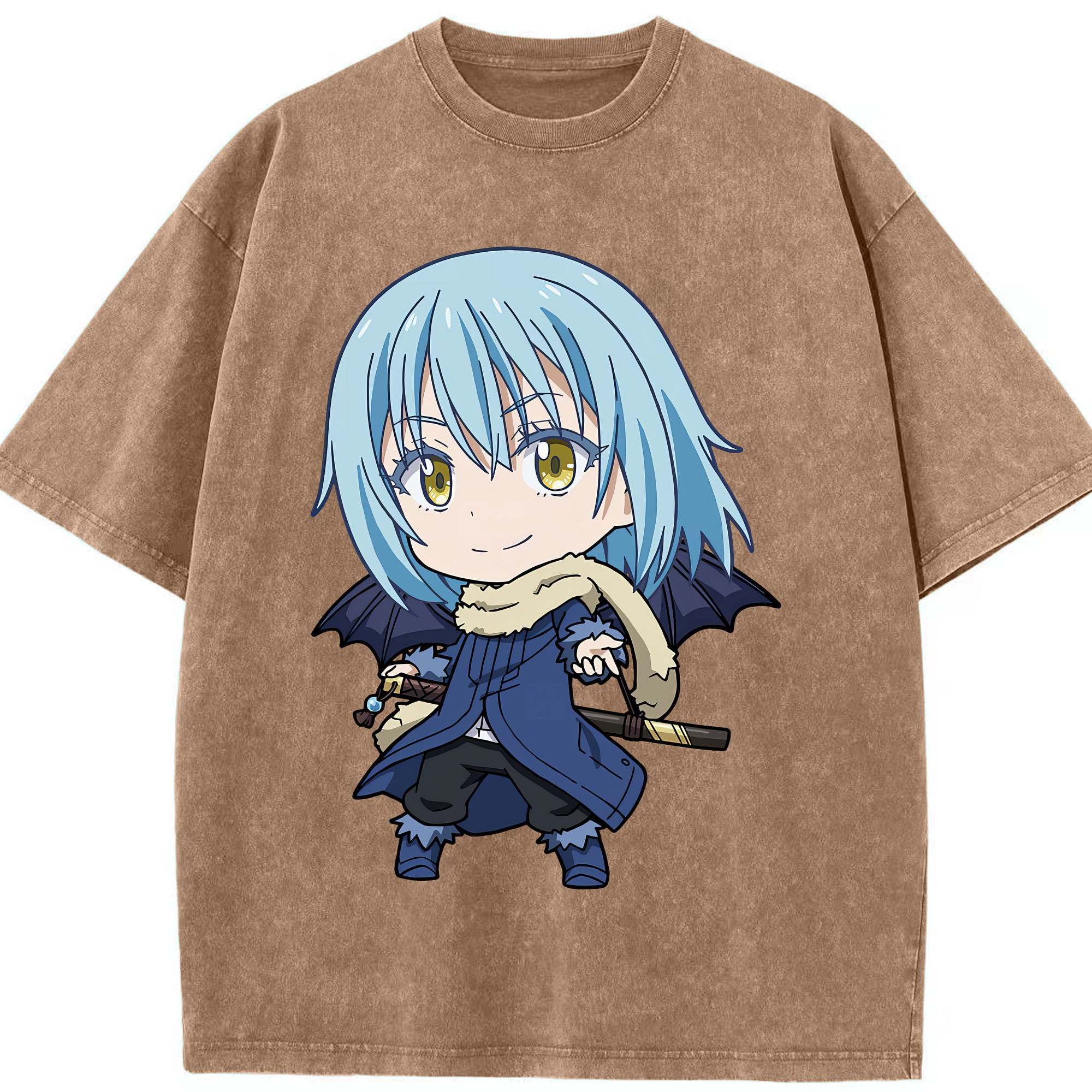 （画像用） 転スラ Regarding Reincarnated to Slime 綿100% ヴィンテージ風 半袖Tシャツ（フロントプリント）