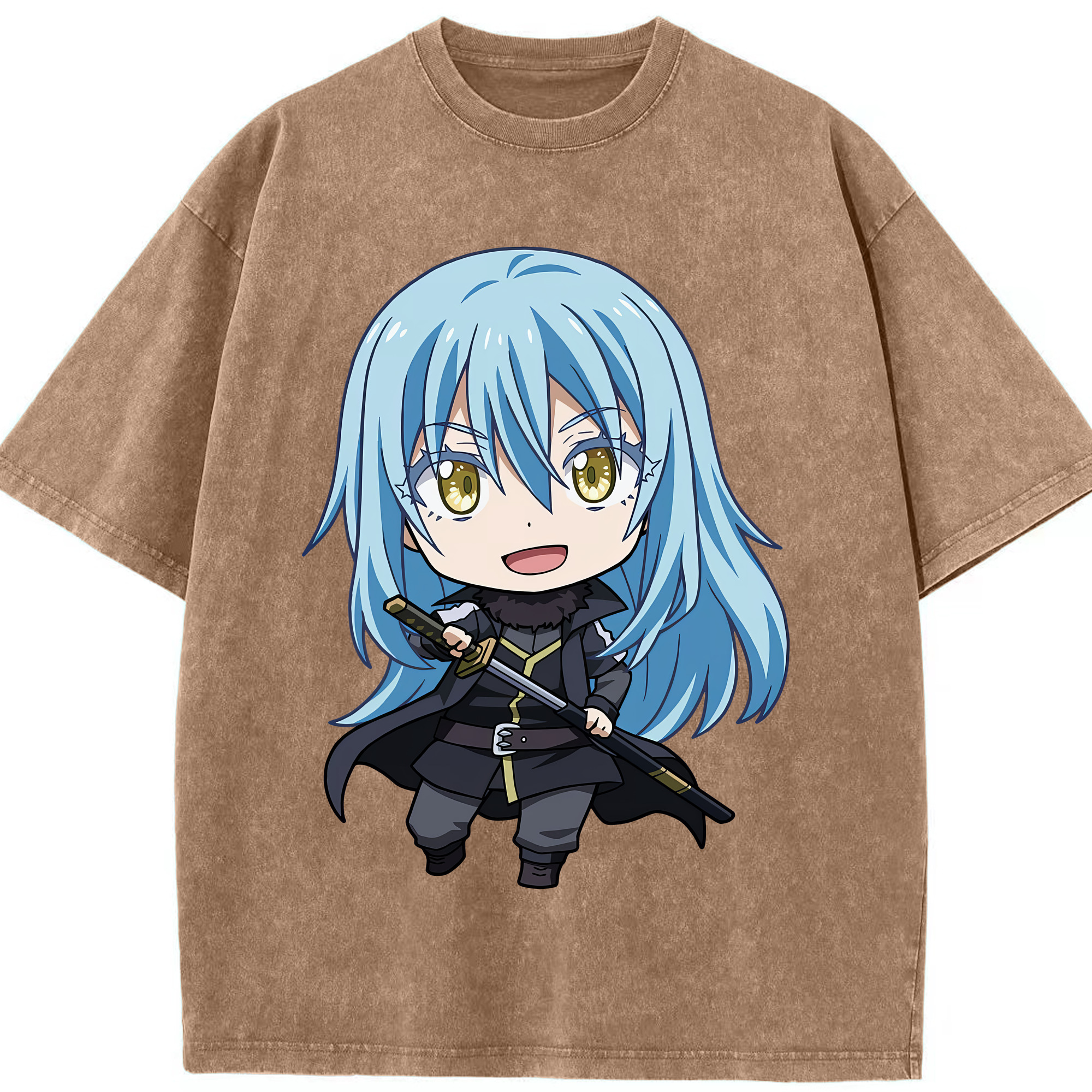 （画像用） 転スラ Regarding Reincarnated to Slime 綿100% ヴィンテージ風 半袖Tシャツ（フロントプリント）