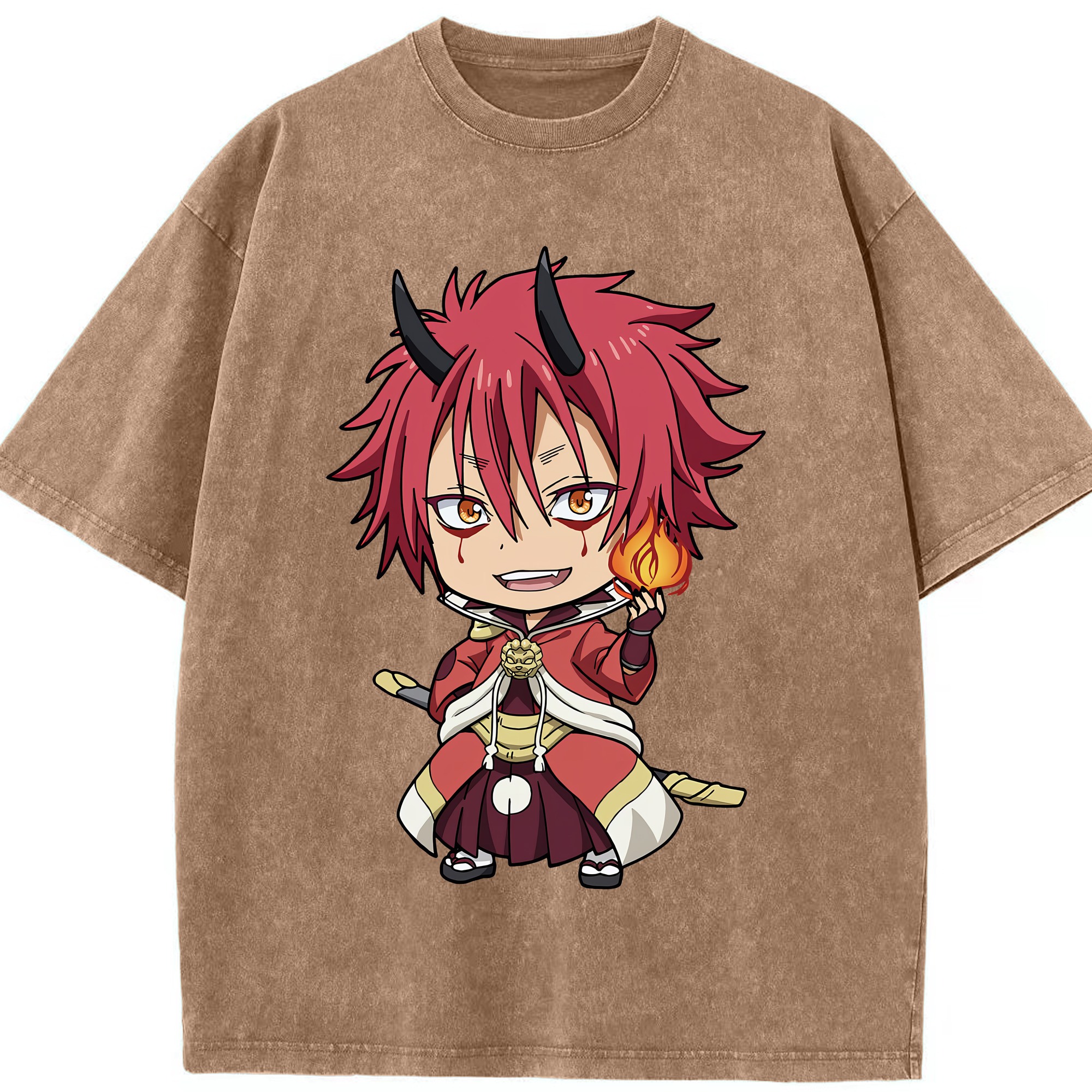 （画像用） 転スラ Regarding Reincarnated to Slime 綿100% ヴィンテージ風 半袖Tシャツ（フロントプリント）