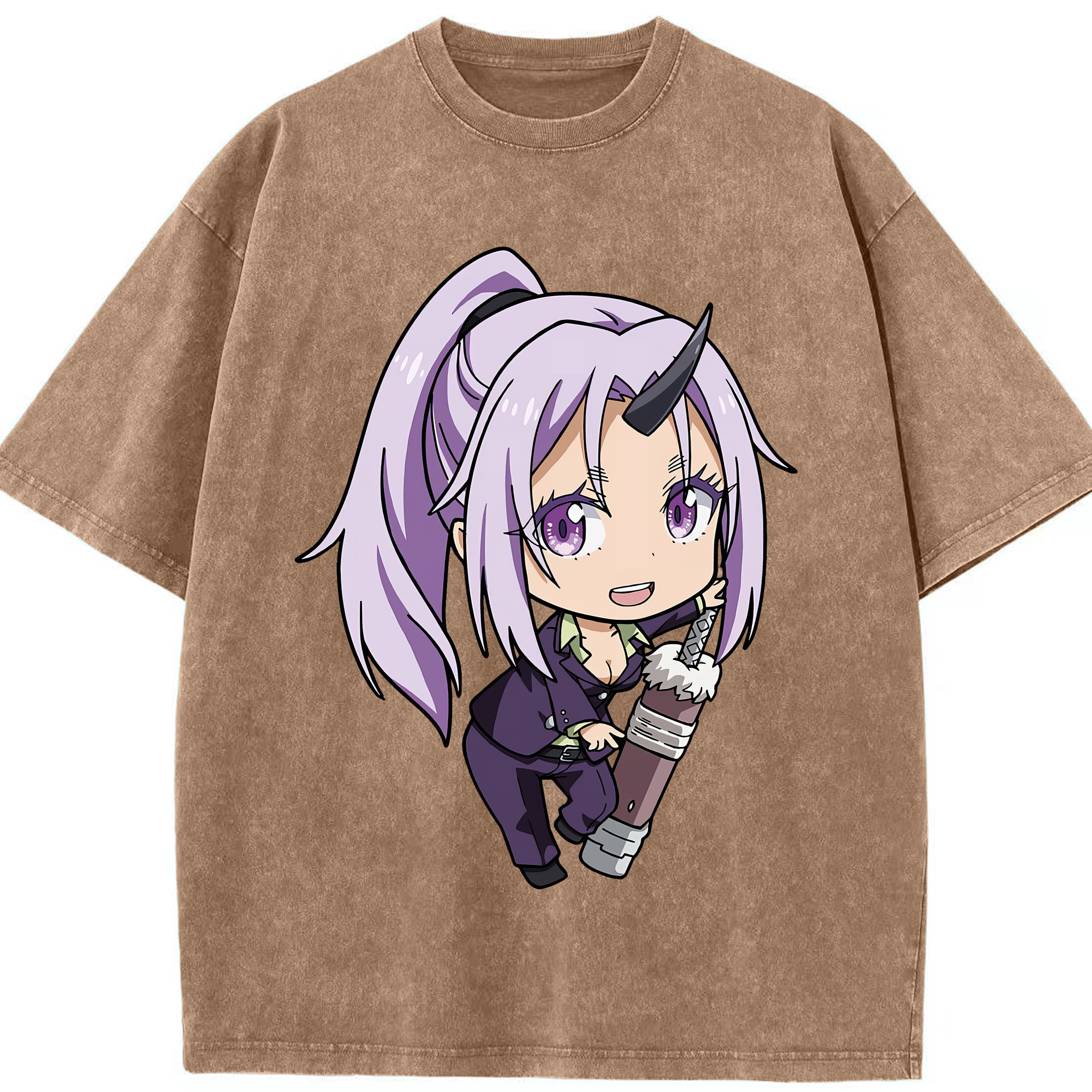 （画像用） 転スラ Regarding Reincarnated to Slime 綿100% ヴィンテージ風 半袖Tシャツ（フロントプリント）