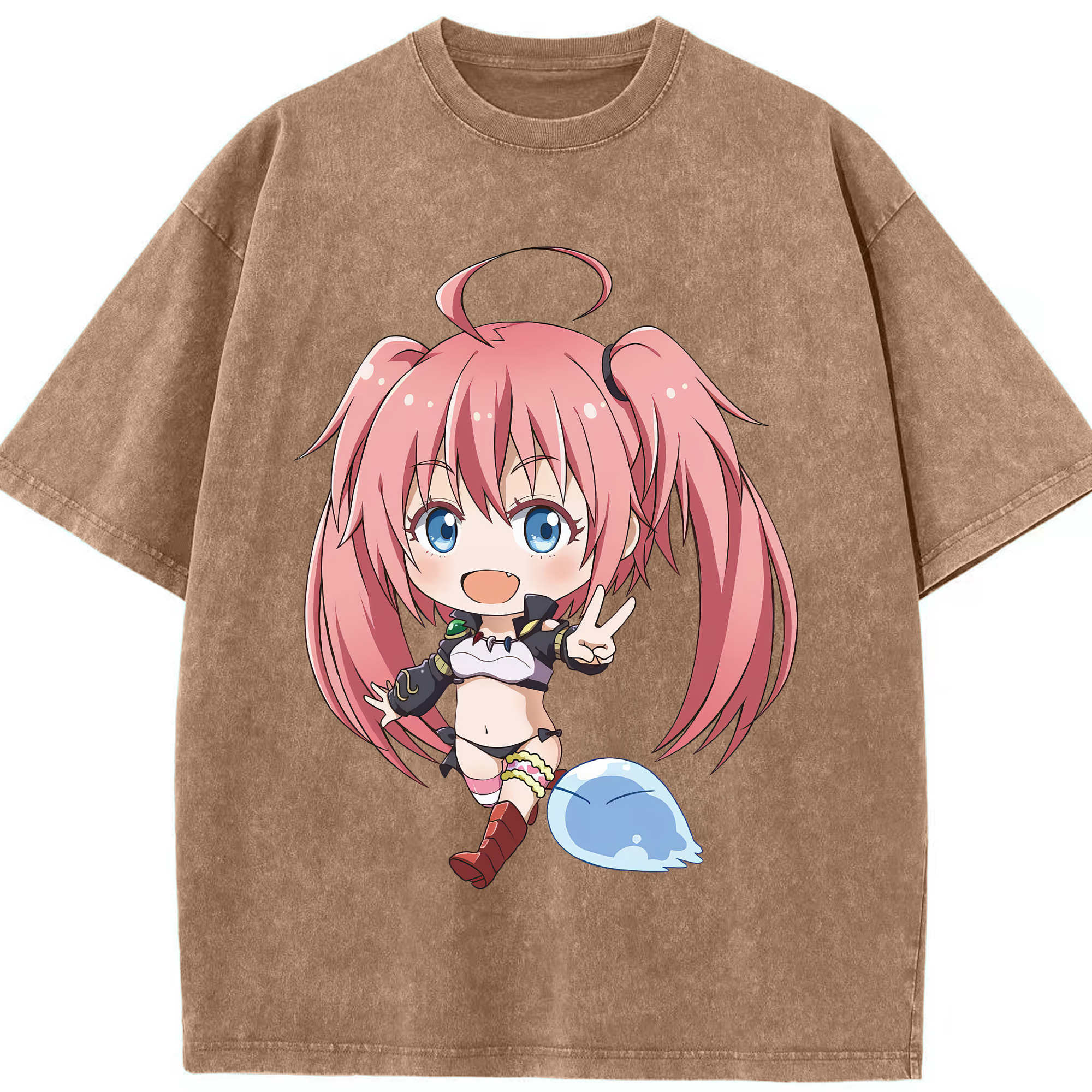 （画像用） 転スラ Regarding Reincarnated to Slime 綿100% ヴィンテージ風 半袖Tシャツ（フロントプリント）