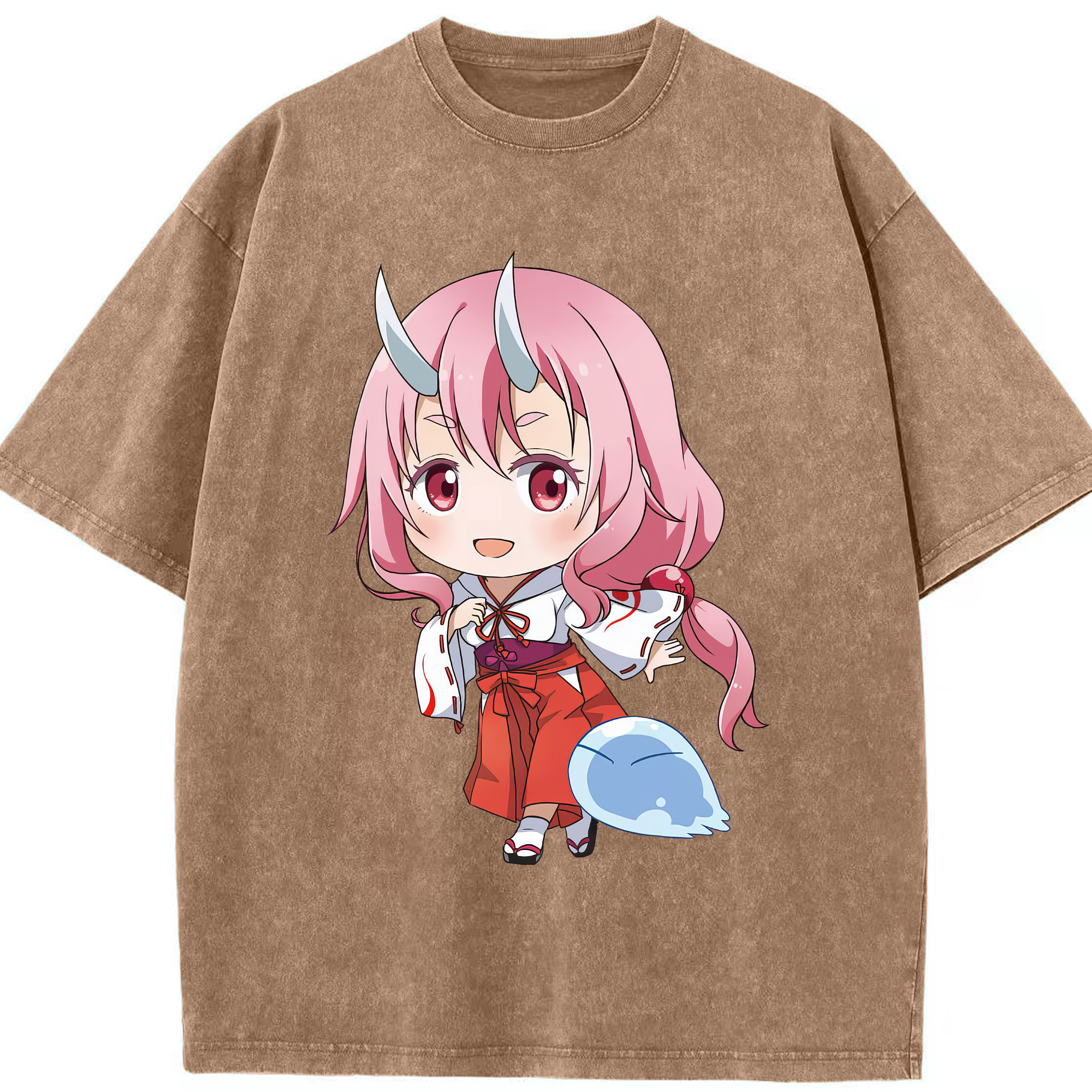 （画像用） 転スラ Regarding Reincarnated to Slime 綿100% ヴィンテージ風 半袖Tシャツ（フロントプリント）