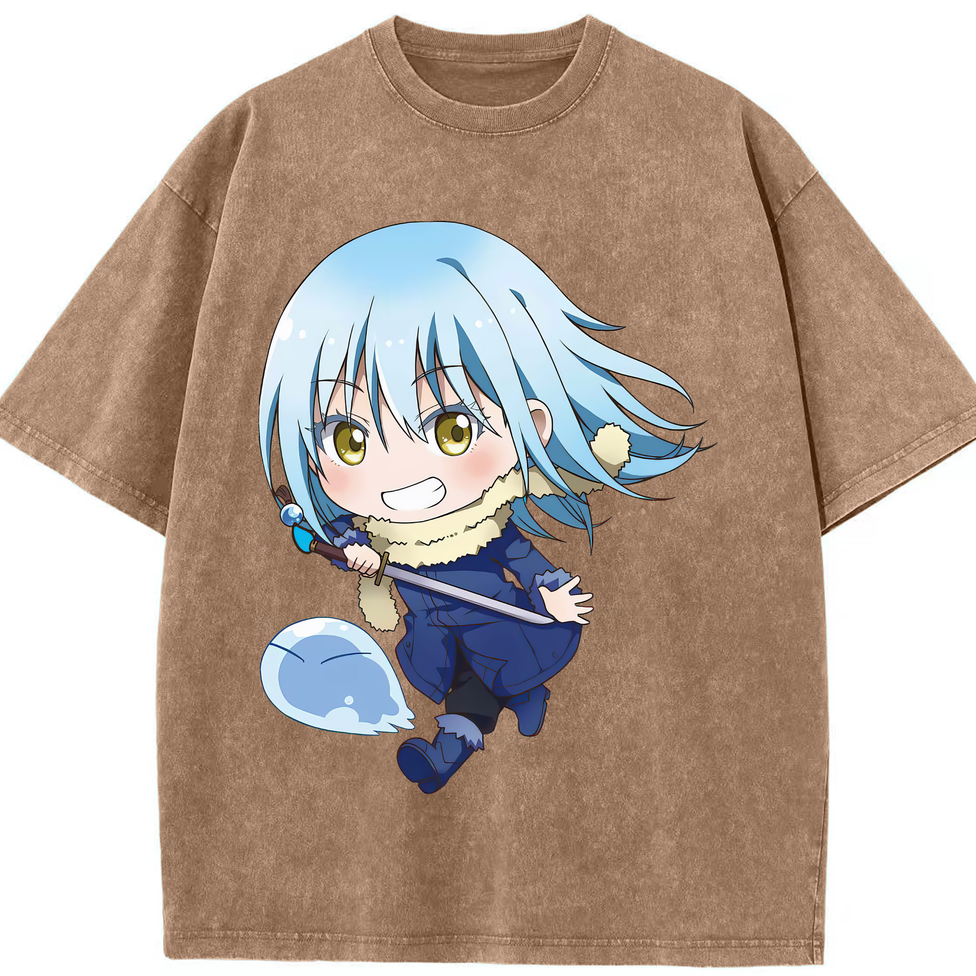 （画像用） 転スラ Regarding Reincarnated to Slime 綿100% ヴィンテージ風 半袖Tシャツ（フロントプリント）