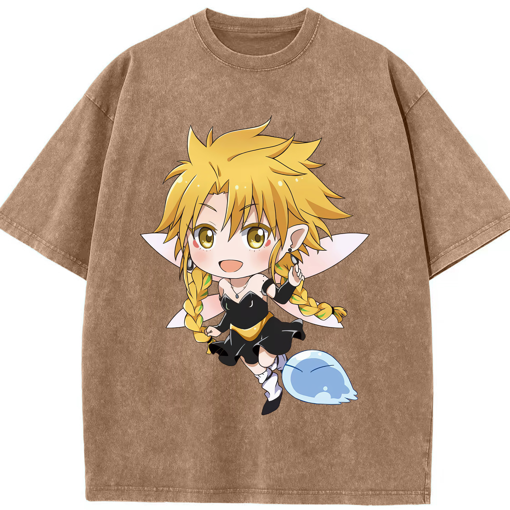 （画像用） 転スラ Regarding Reincarnated to Slime 綿100% ヴィンテージ風 半袖Tシャツ（フロントプリント）