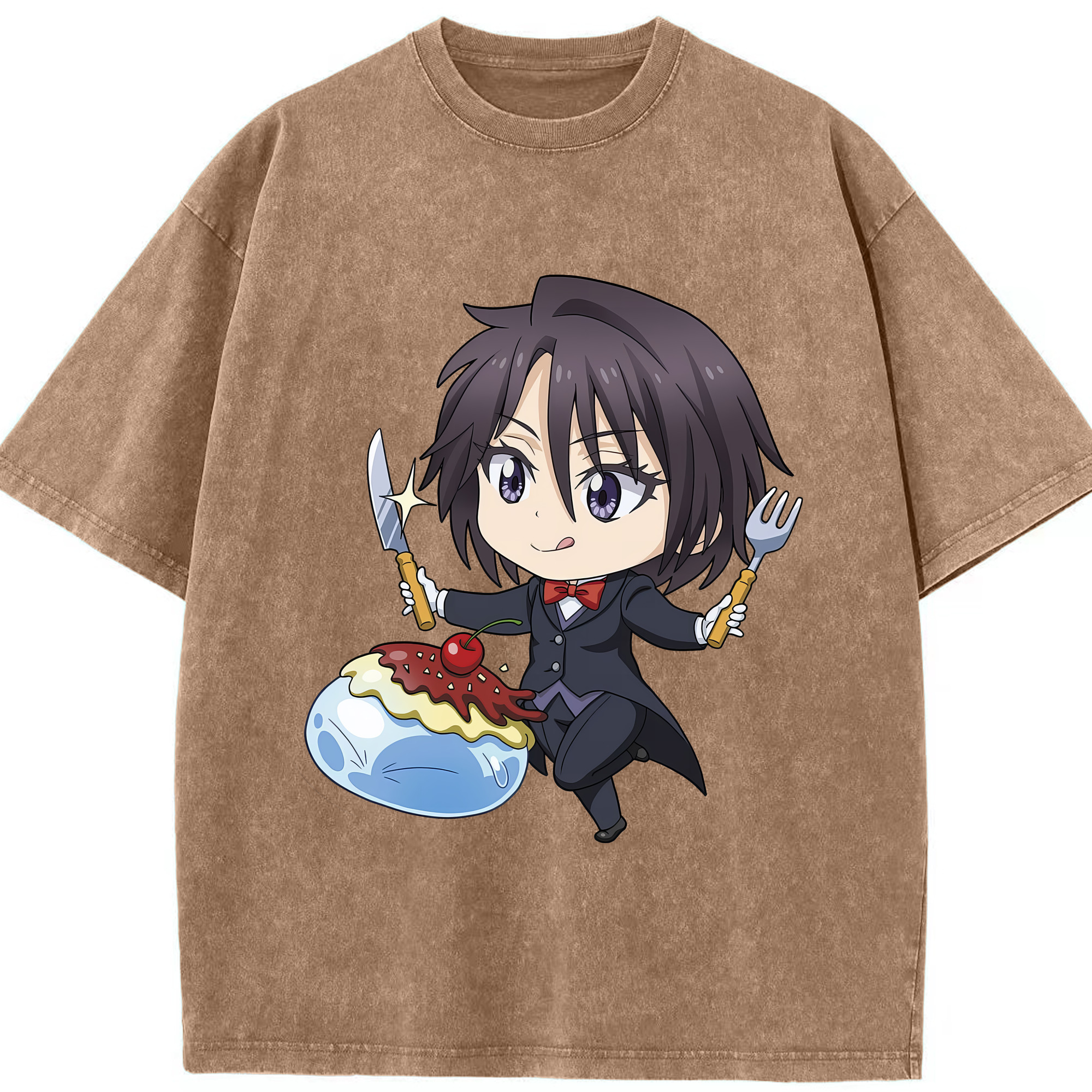 （画像用） 転スラ Regarding Reincarnated to Slime 綿100% ヴィンテージ風 半袖Tシャツ（フロントプリント）