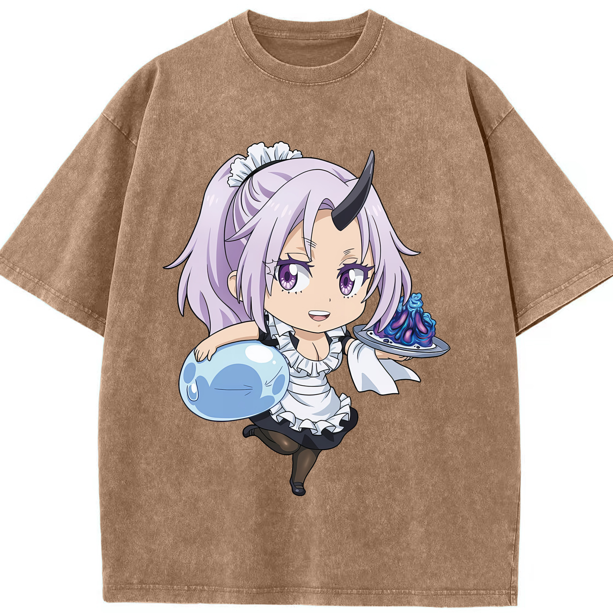 （画像用） 転スラ Regarding Reincarnated to Slime 綿100% ヴィンテージ風 半袖Tシャツ（フロントプリント）