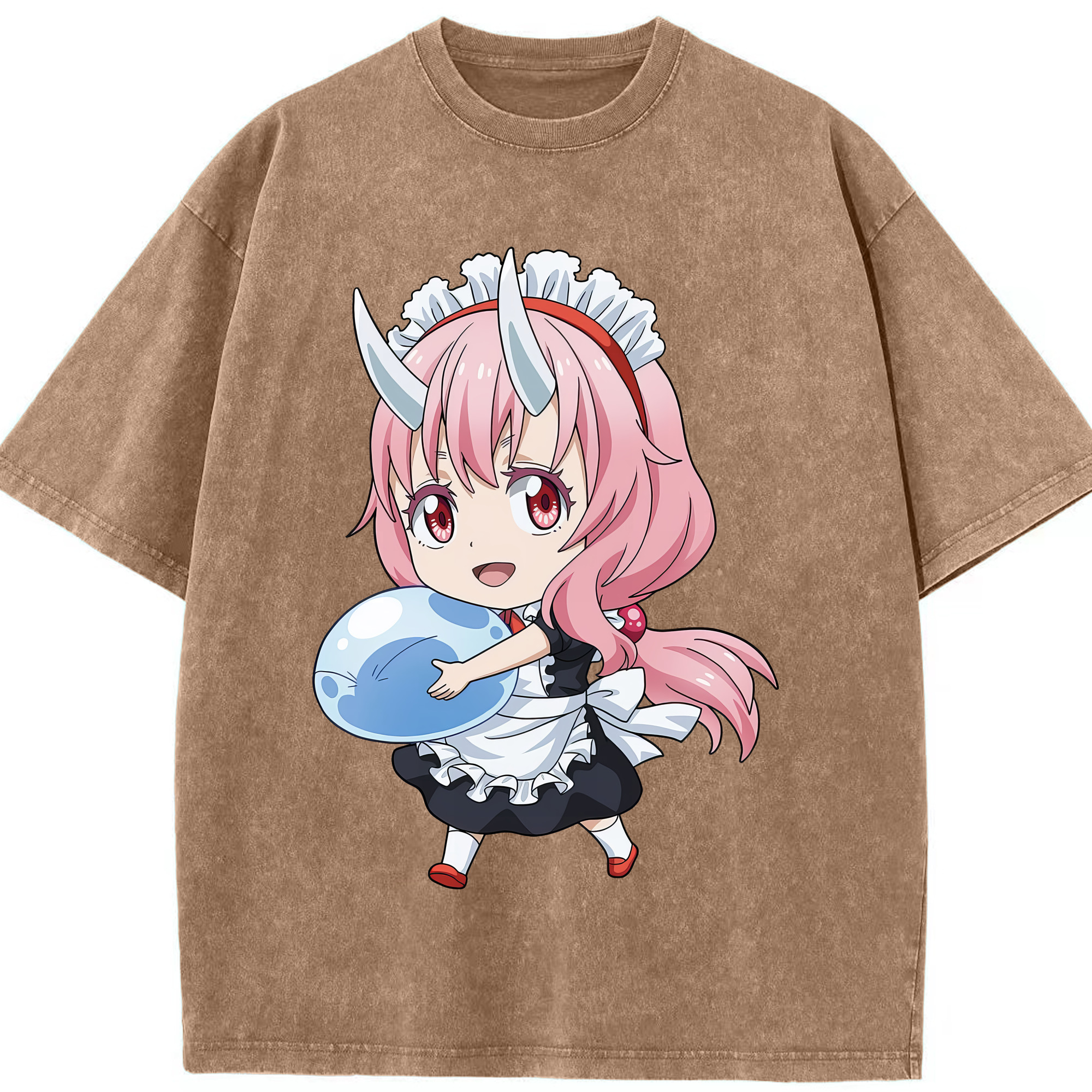 （画像用） 転スラ Regarding Reincarnated to Slime 綿100% ヴィンテージ風 半袖Tシャツ（フロントプリント）
